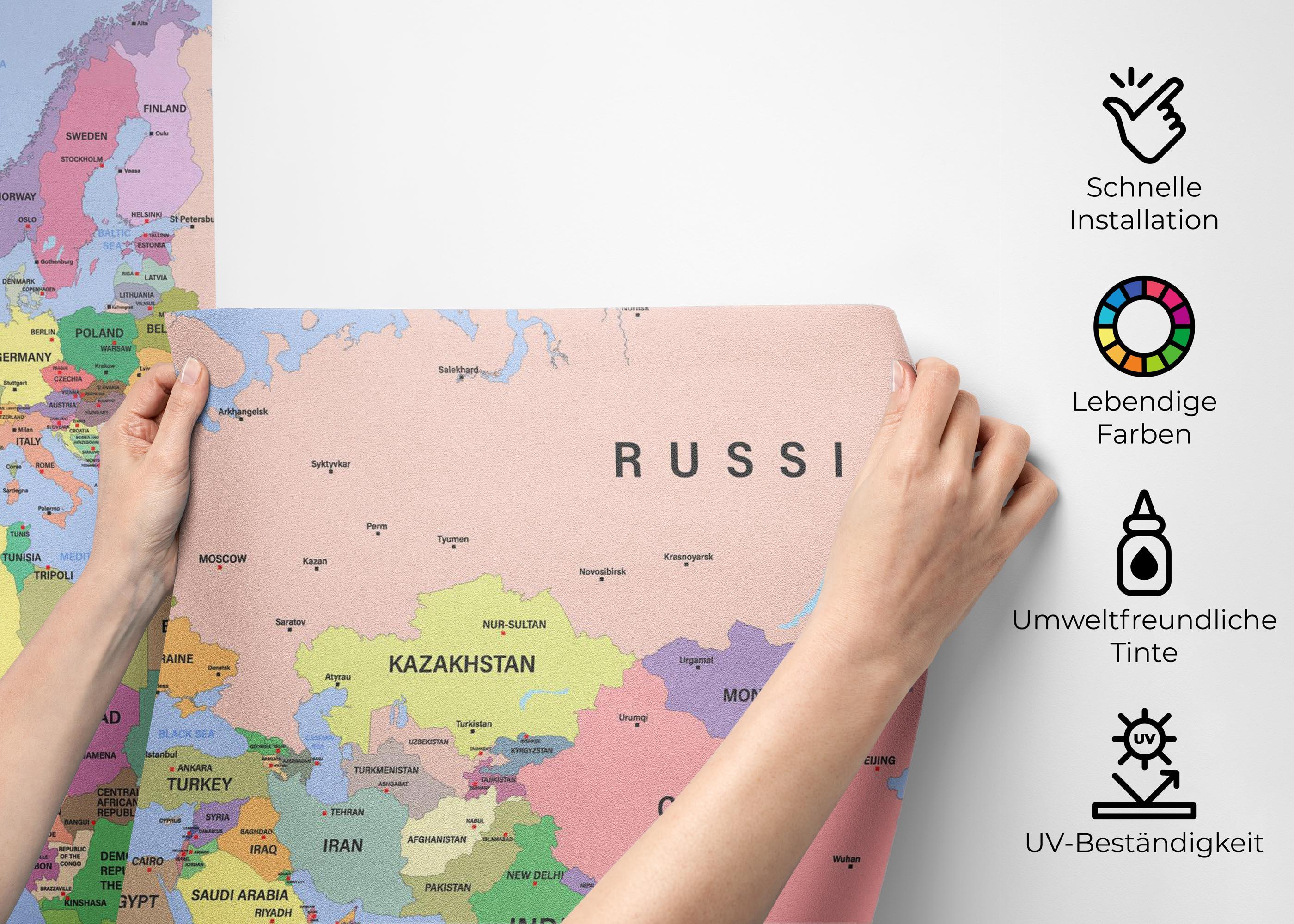 Fototapete Detailed Political Map mockup 2