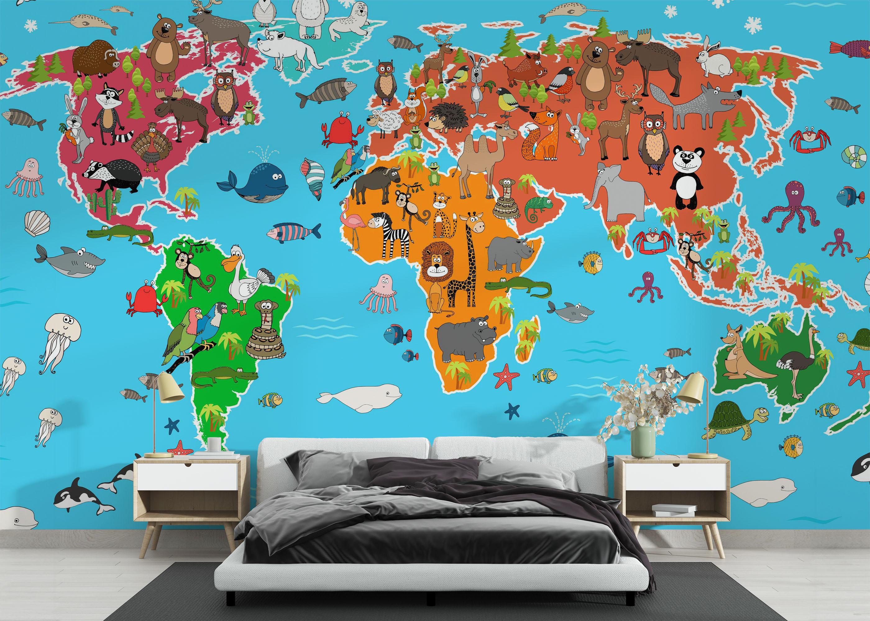 Fototapete Animals Full World mockup 3