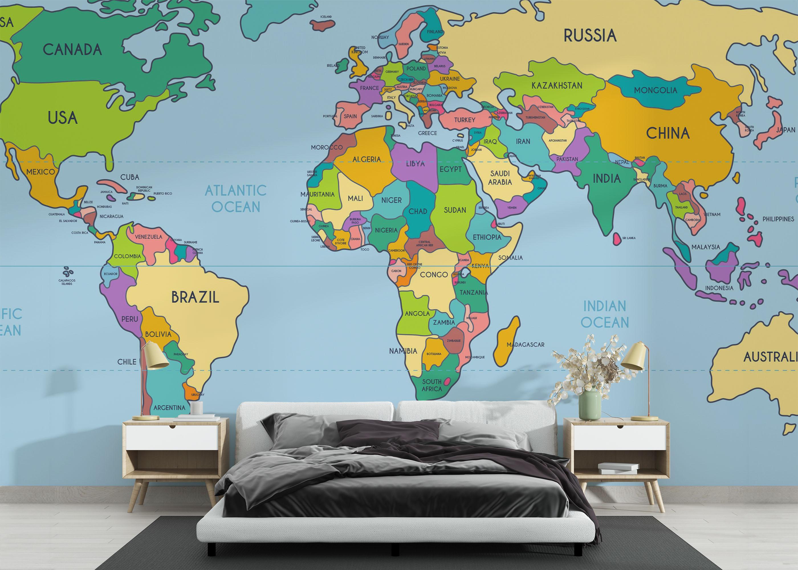 Fototapete Color Mix Map mockup 3