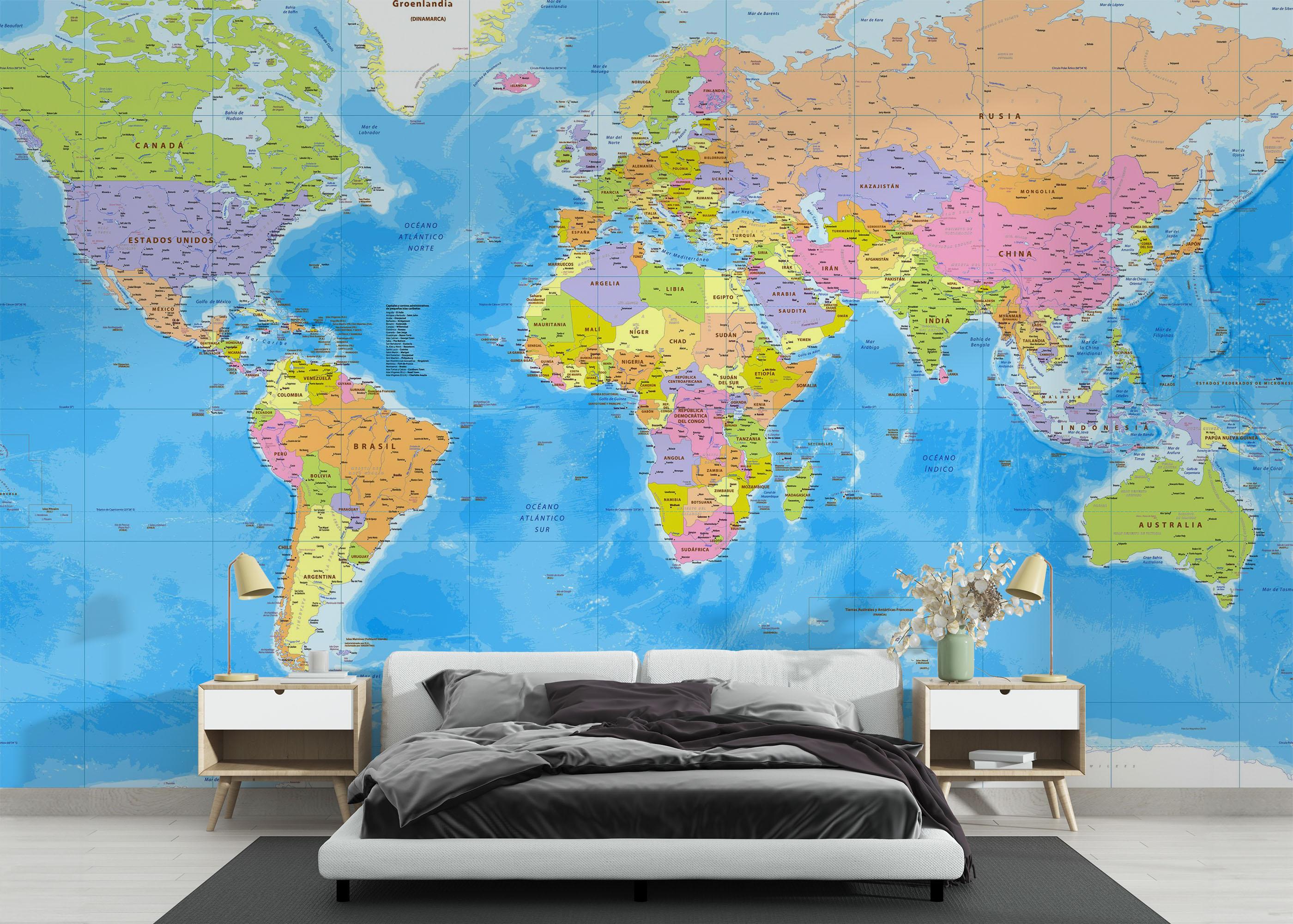 Fototapete Cool World Map mockup 3