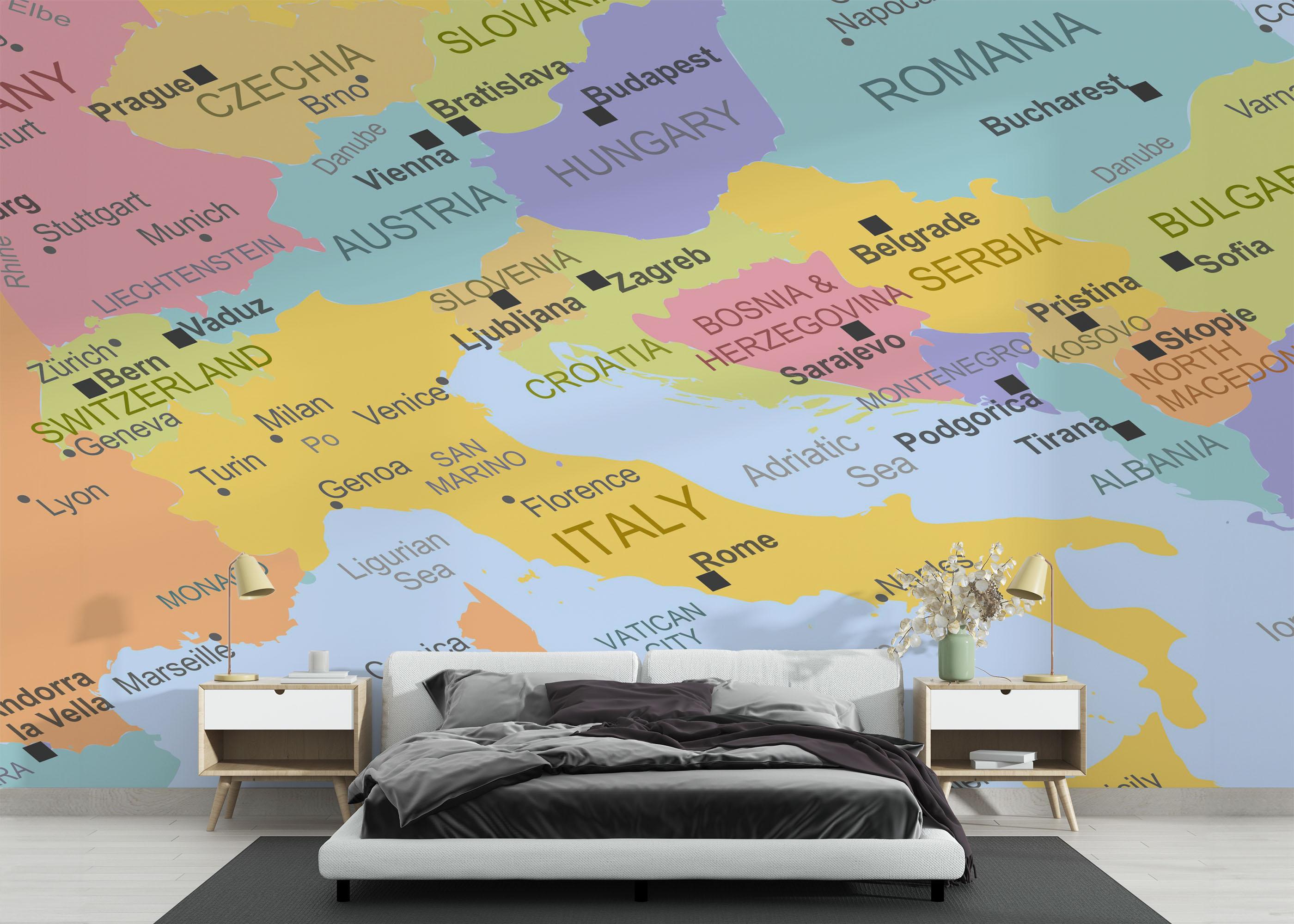Fototapete Italy Map mockup 3
