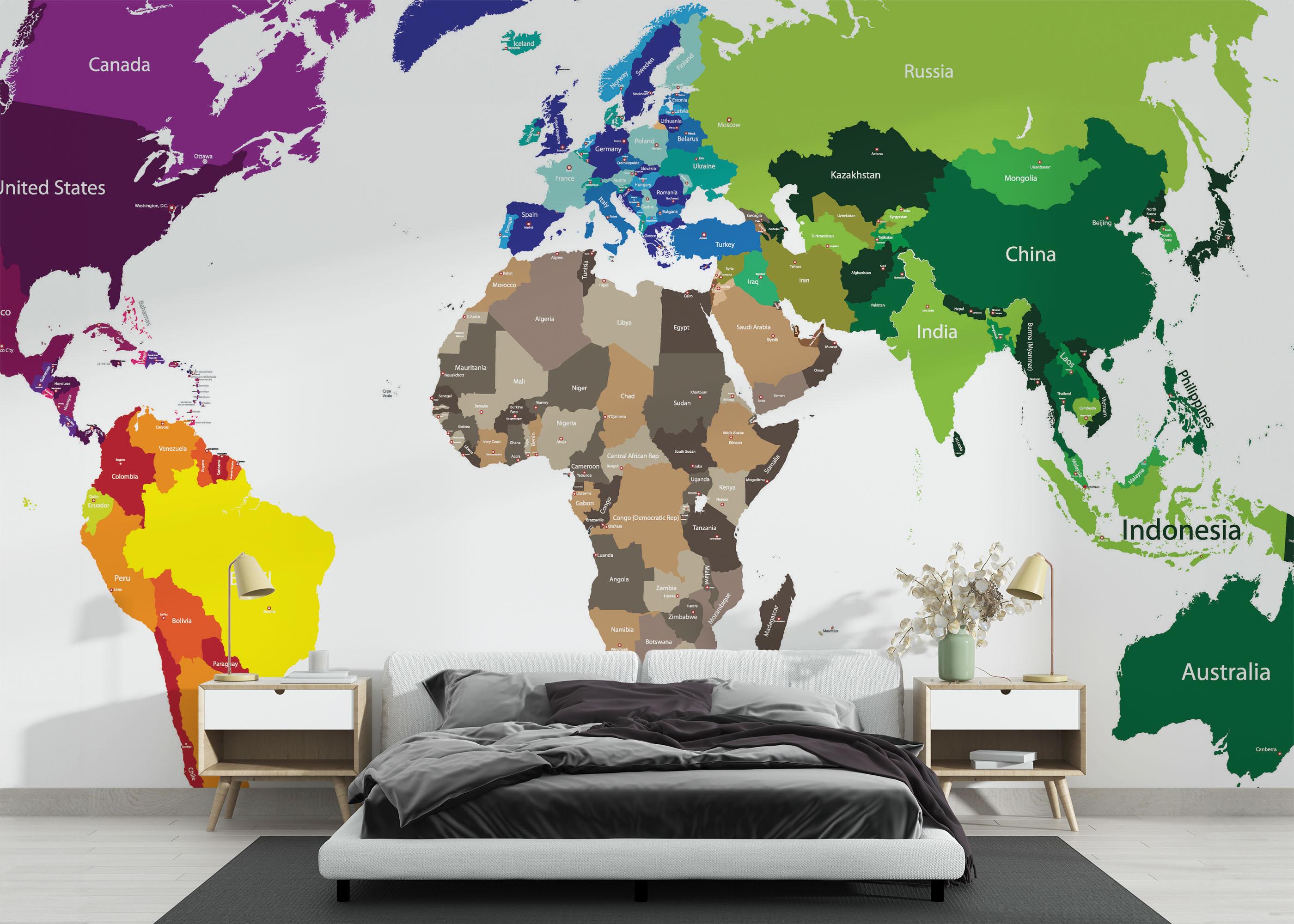 Fototapete Nice Colors Map mockup 3