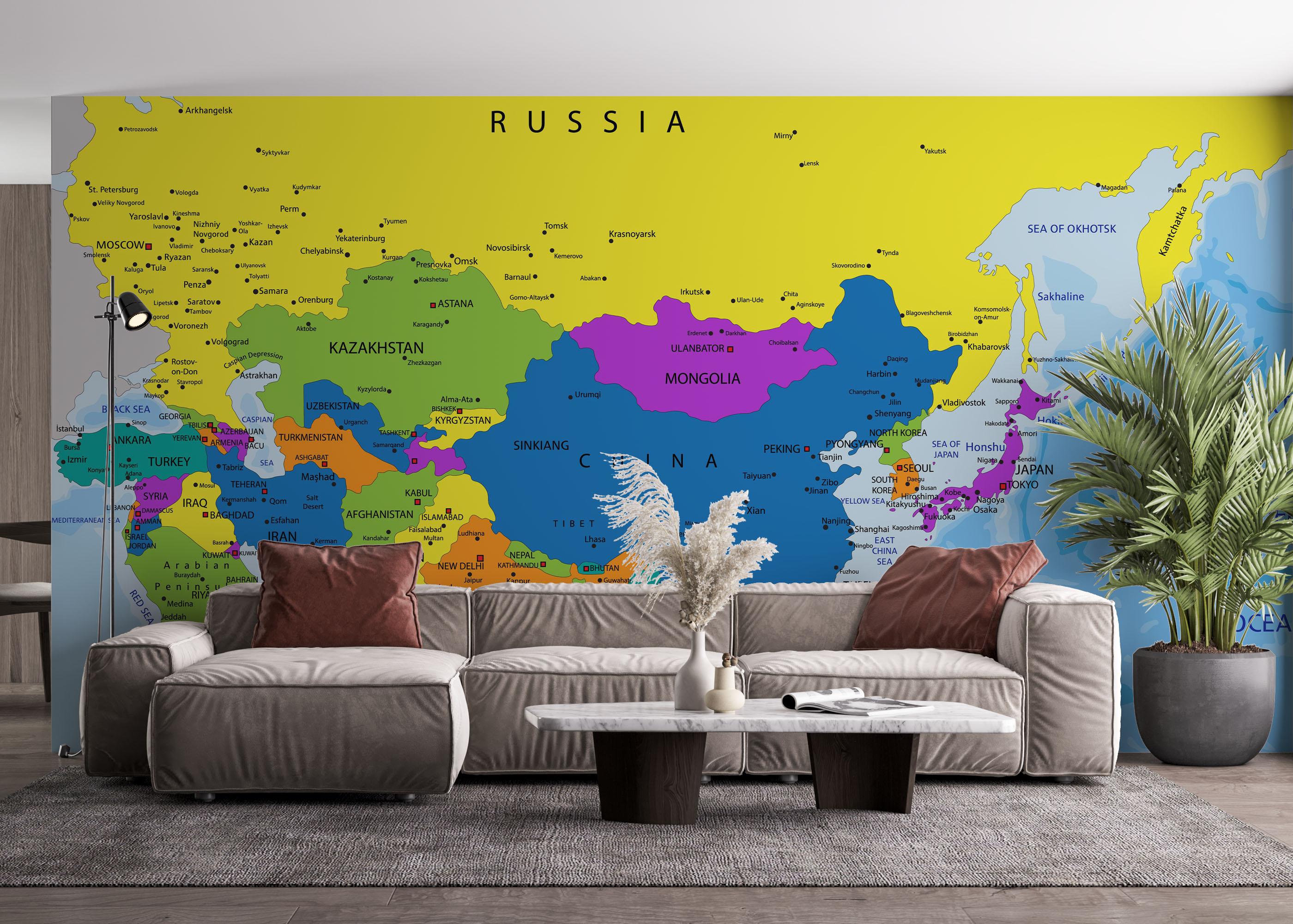 Fototapete Asia Map mockup 4