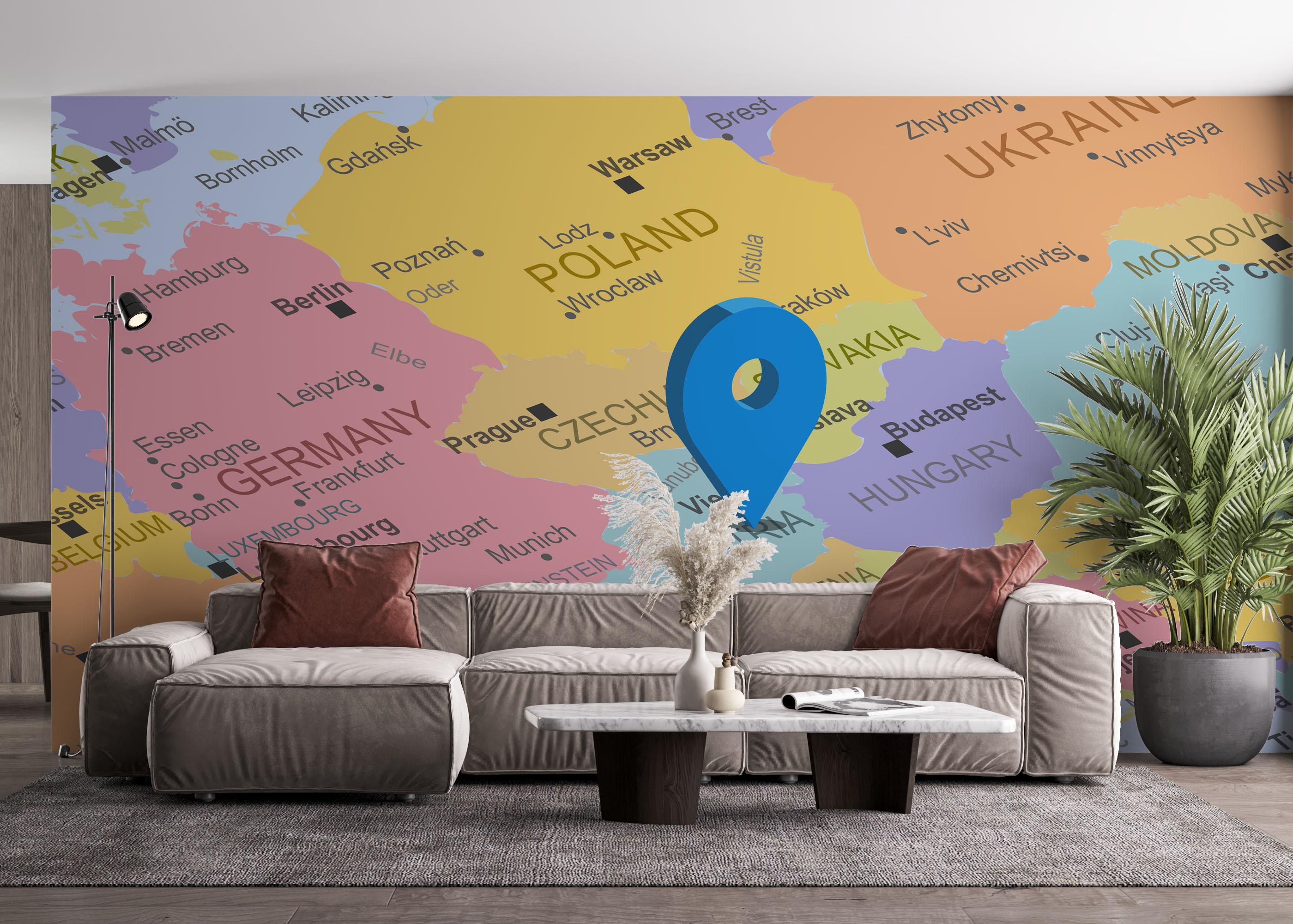 Fototapete Austria Map mockup 4
