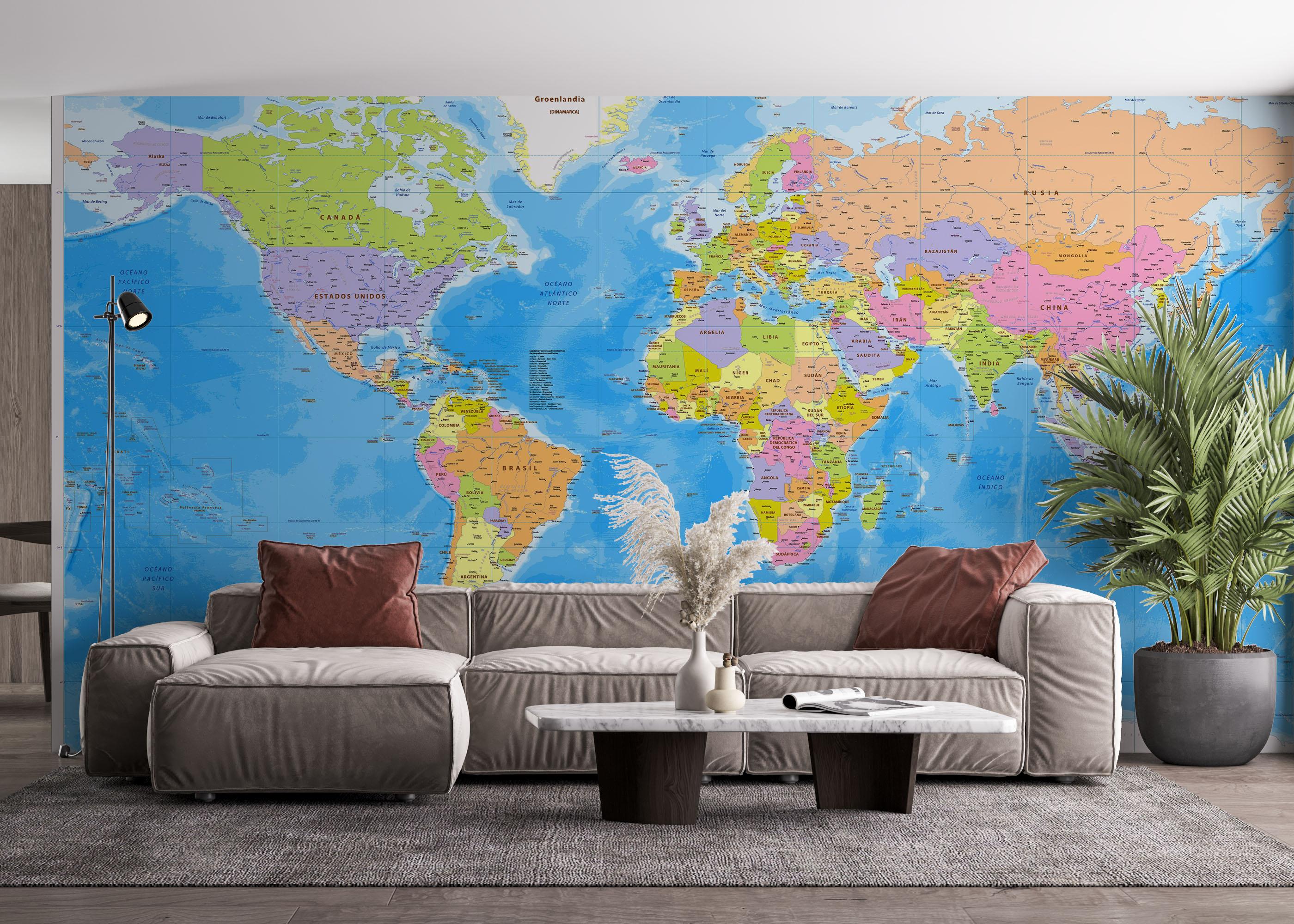 Fototapete Cool World Map mockup 4