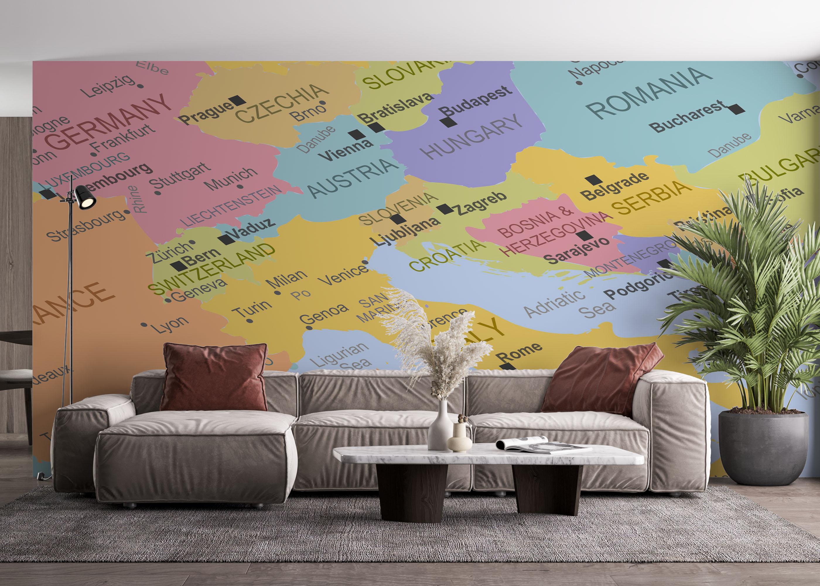 Fototapete Italy Map mockup 4