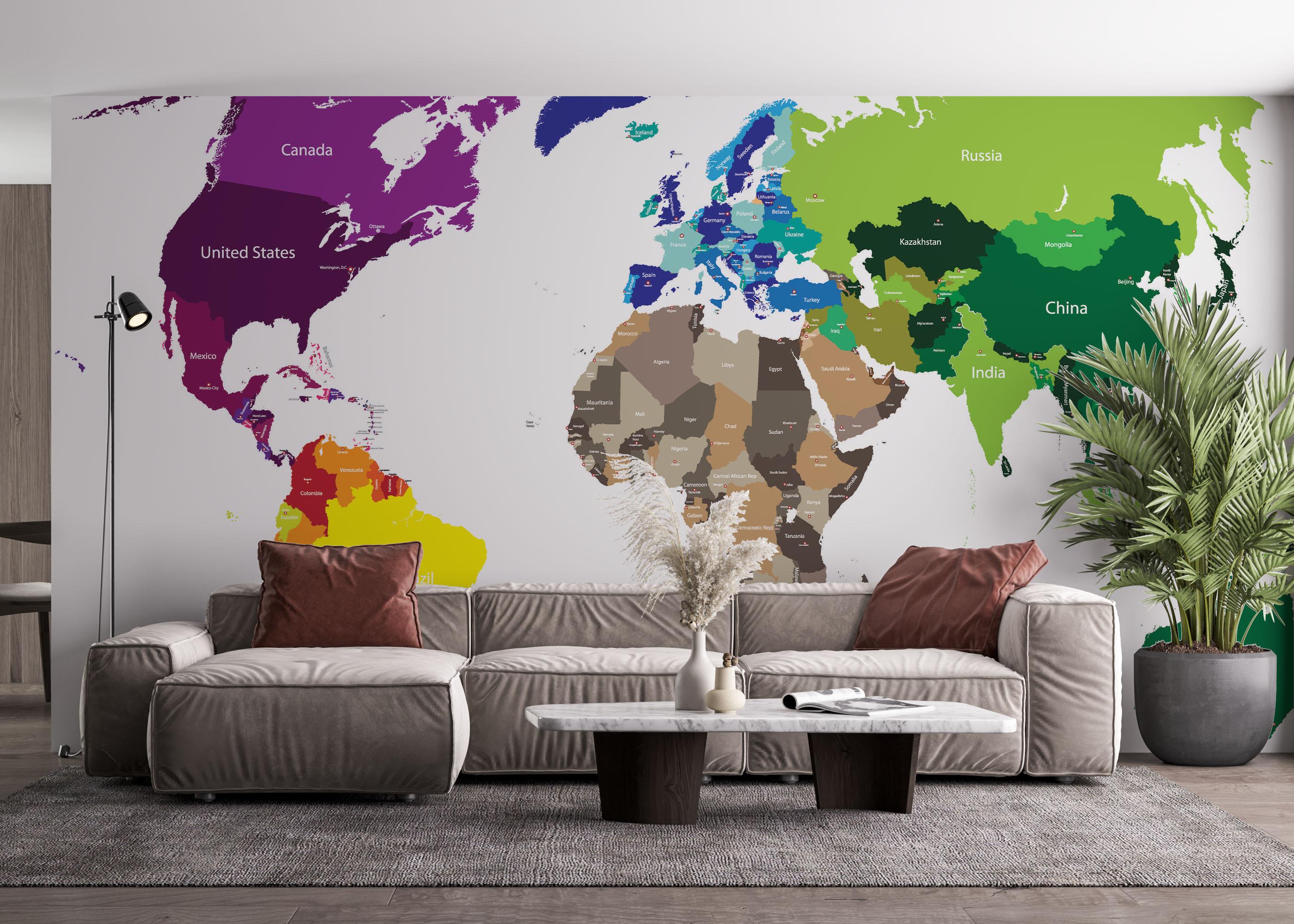 Fototapete Nice Colors Map mockup 4