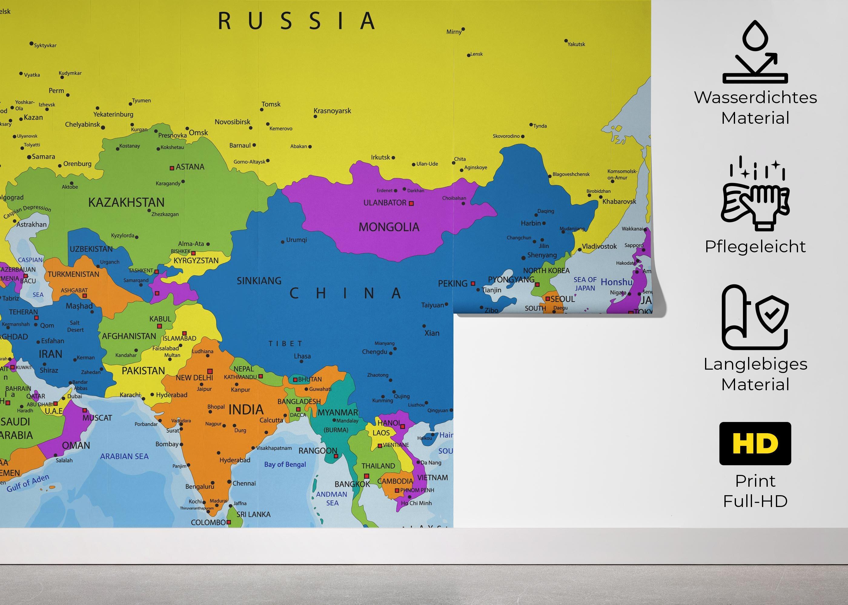 Fototapete Asia Map mockup 5