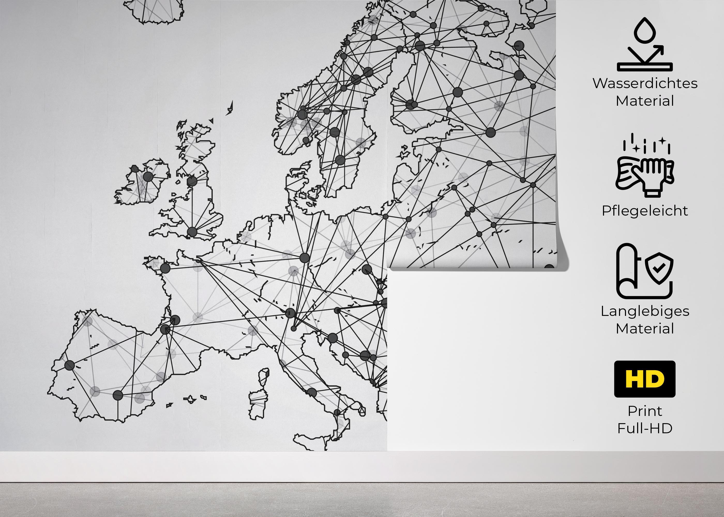 Fototapete Connecting Map mockup 5