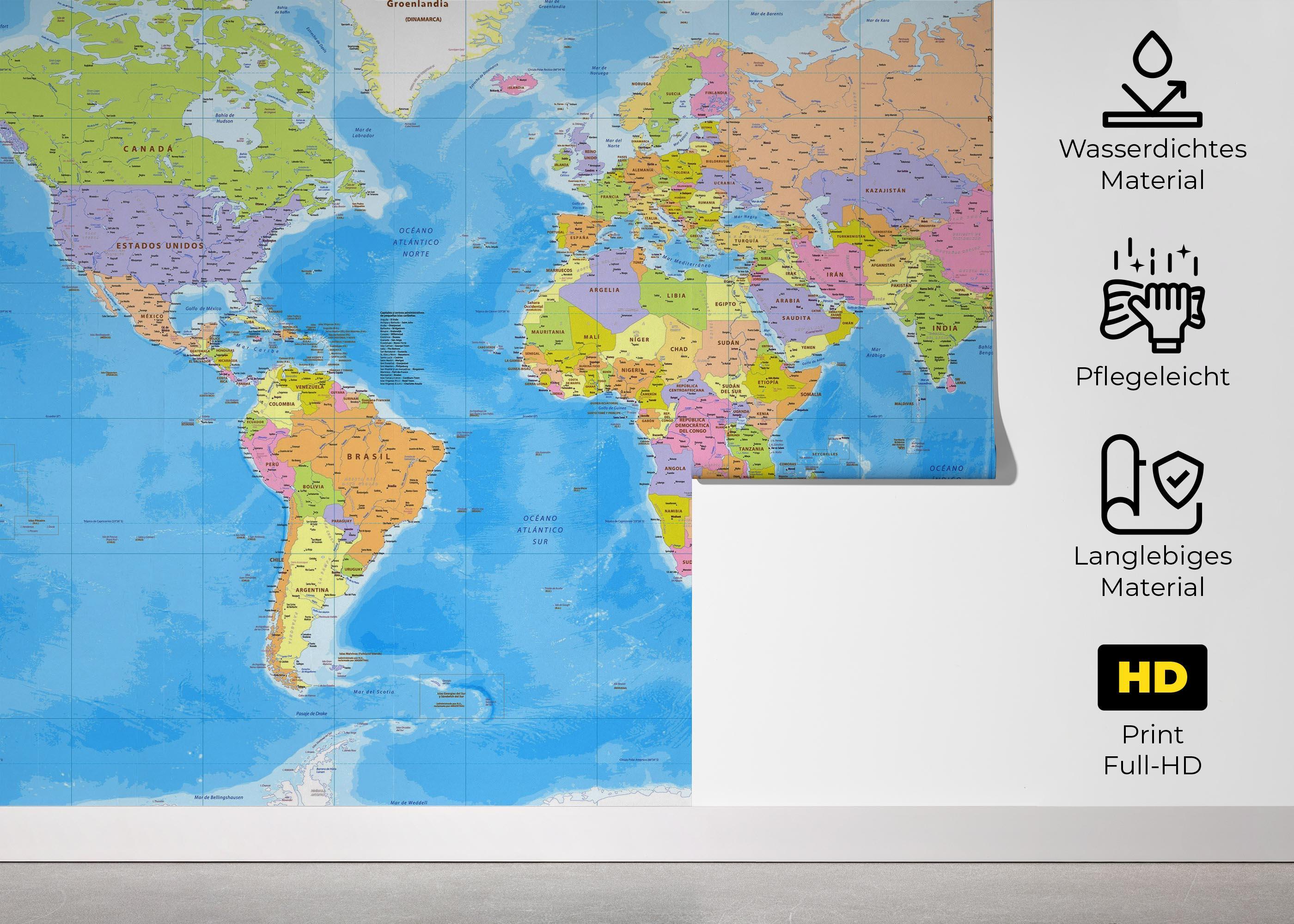 Fototapete Cool World Map mockup 5