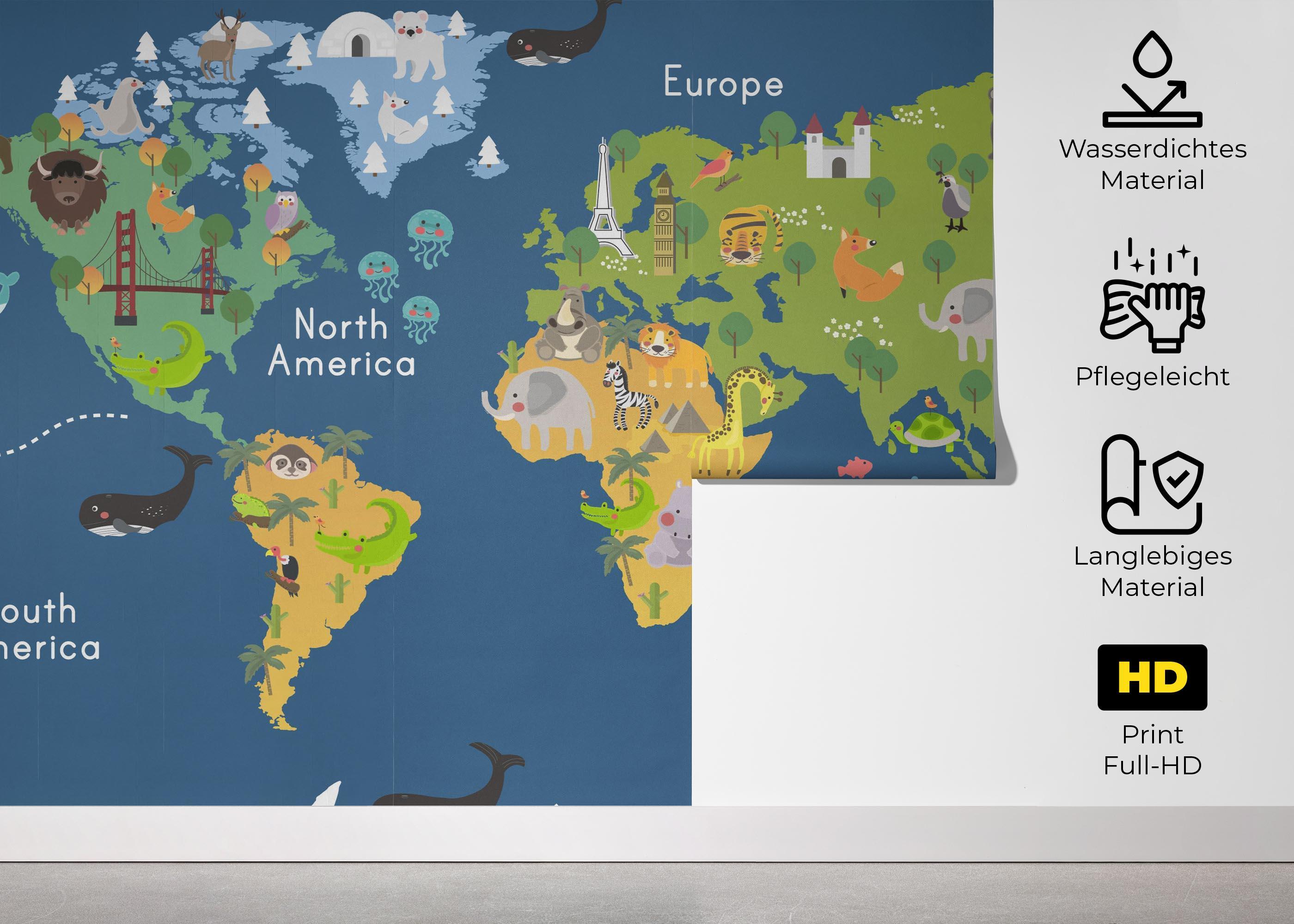 Fototapete Cute Kids Map mockup 5