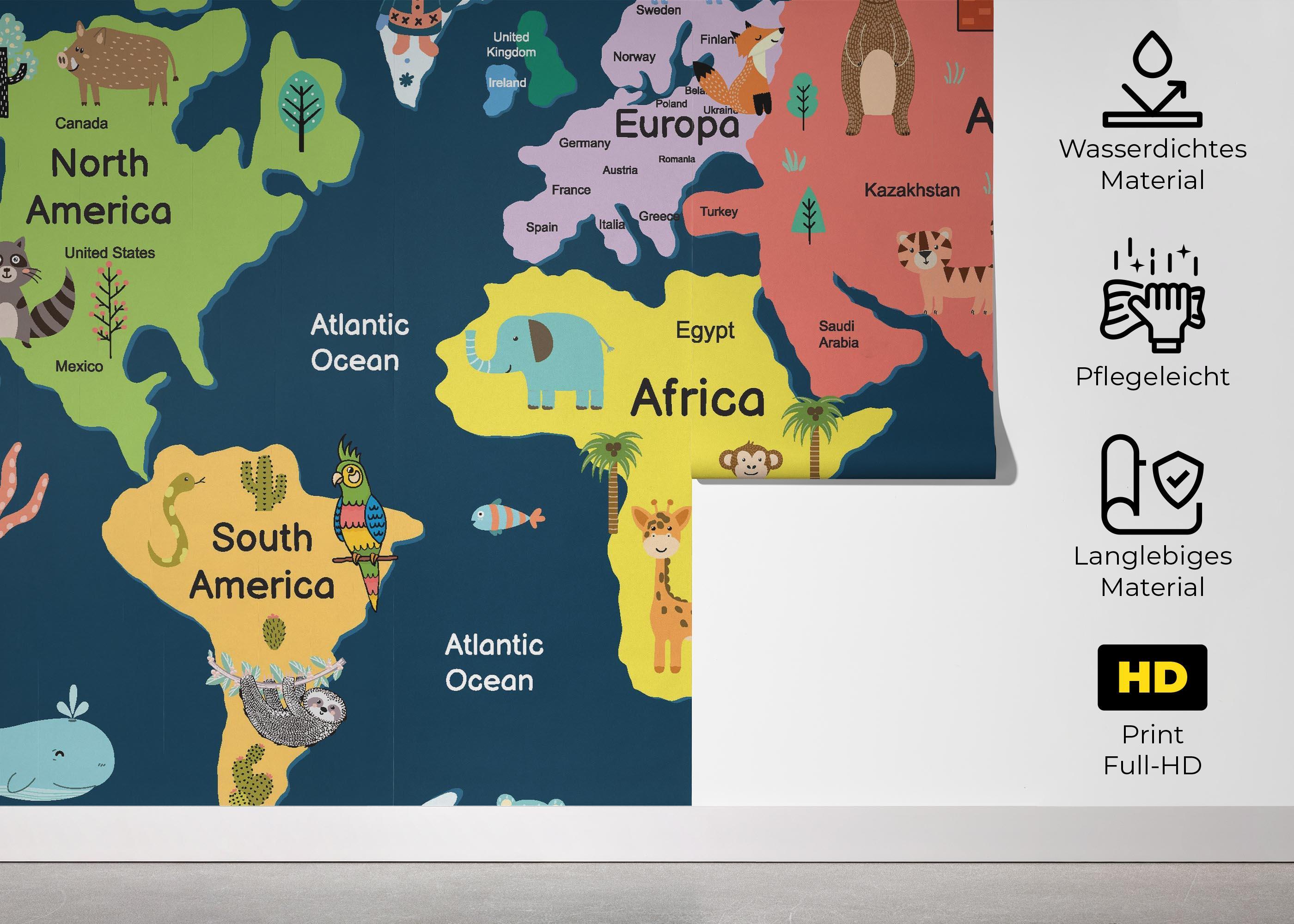 Fototapete Cute Map Art mockup 5