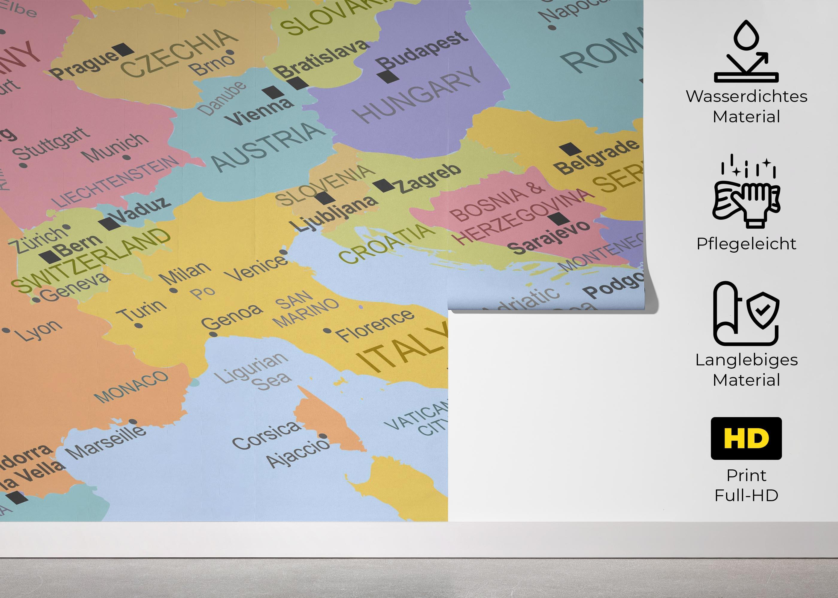 Fototapete Italy Map mockup 5