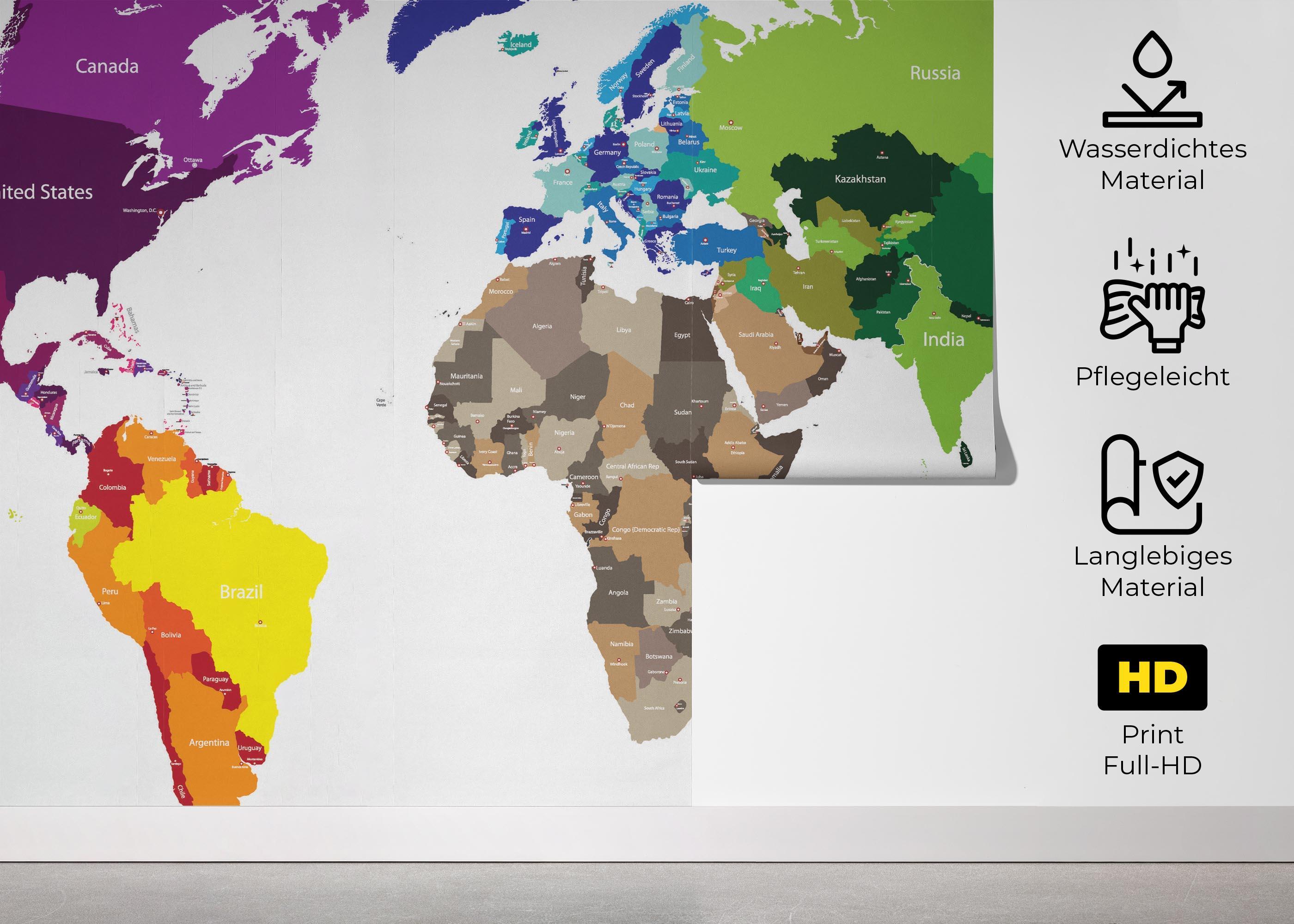 Fototapete Nice Colors Map mockup 5