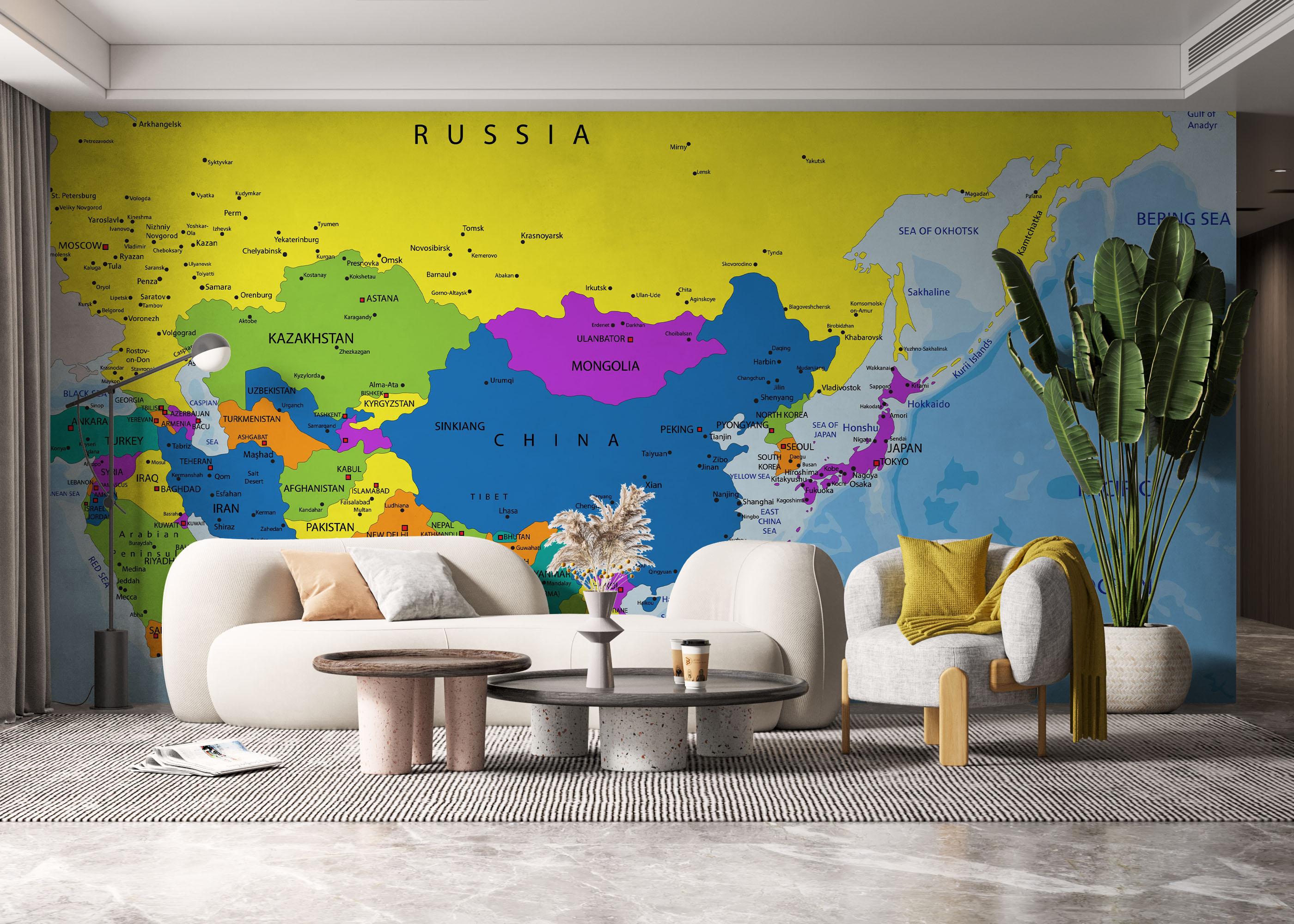 Fototapete Asia Map mockup 6