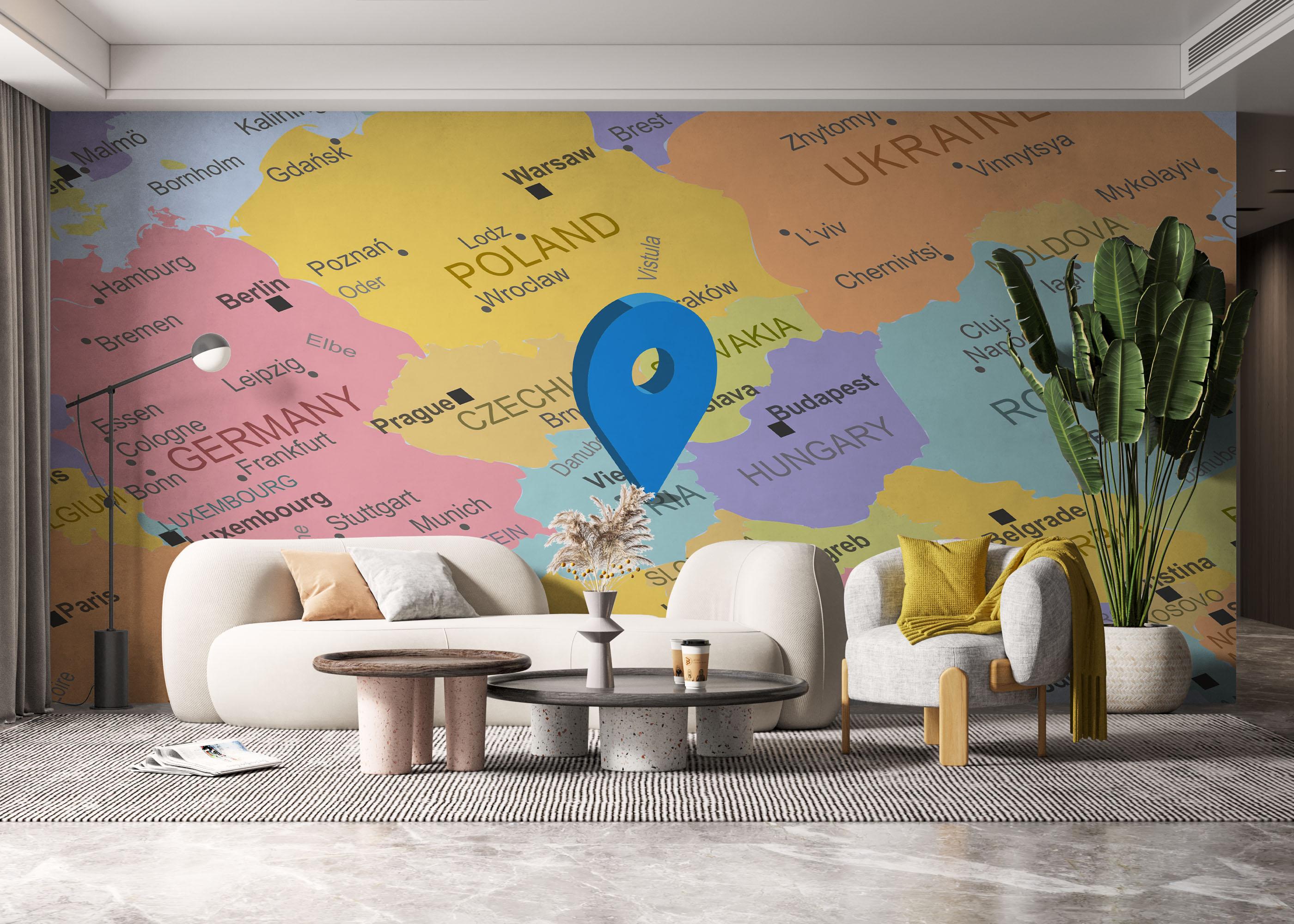 Fototapete Austria Map mockup 6