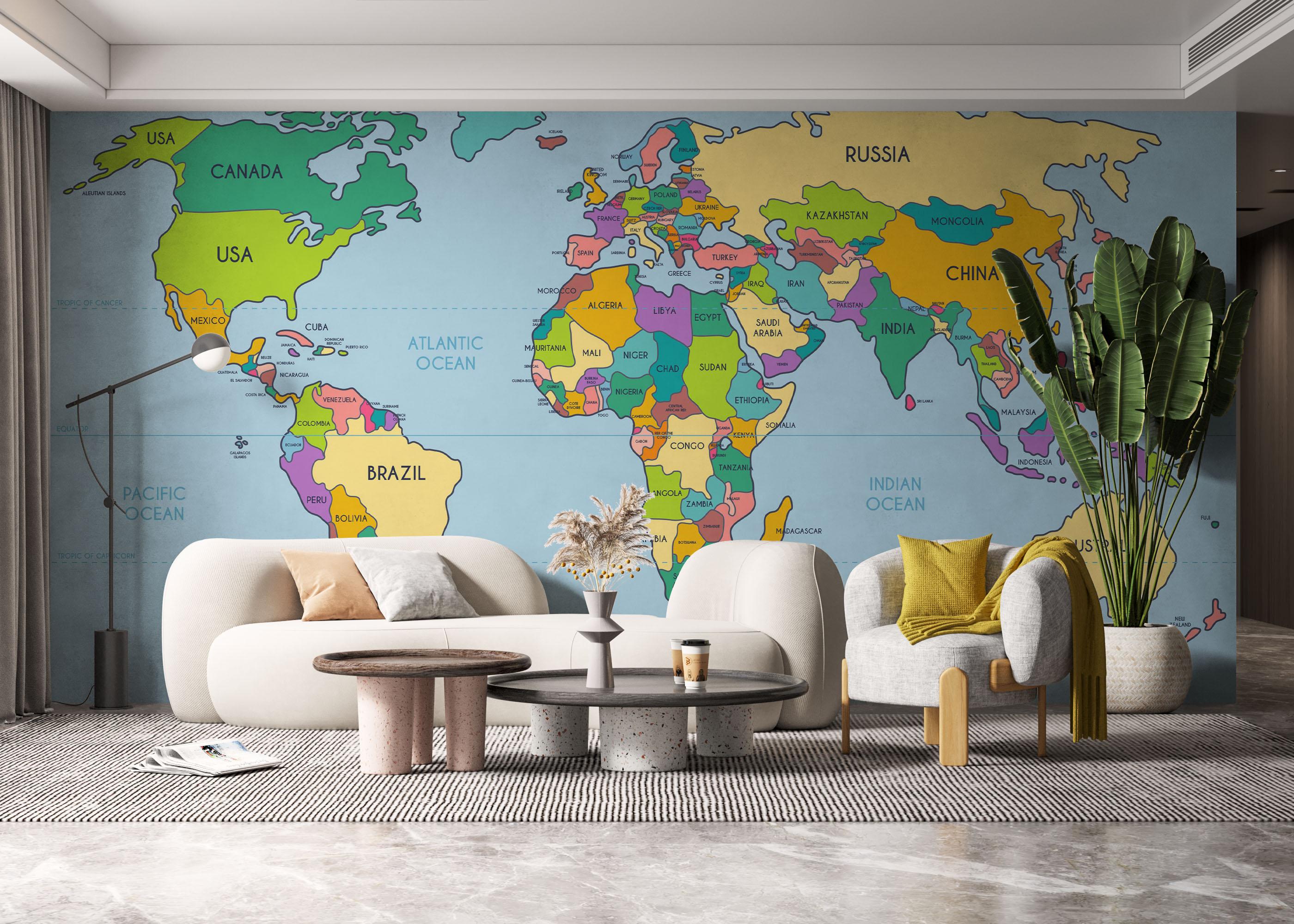 Fototapete Color Mix Map mockup 6