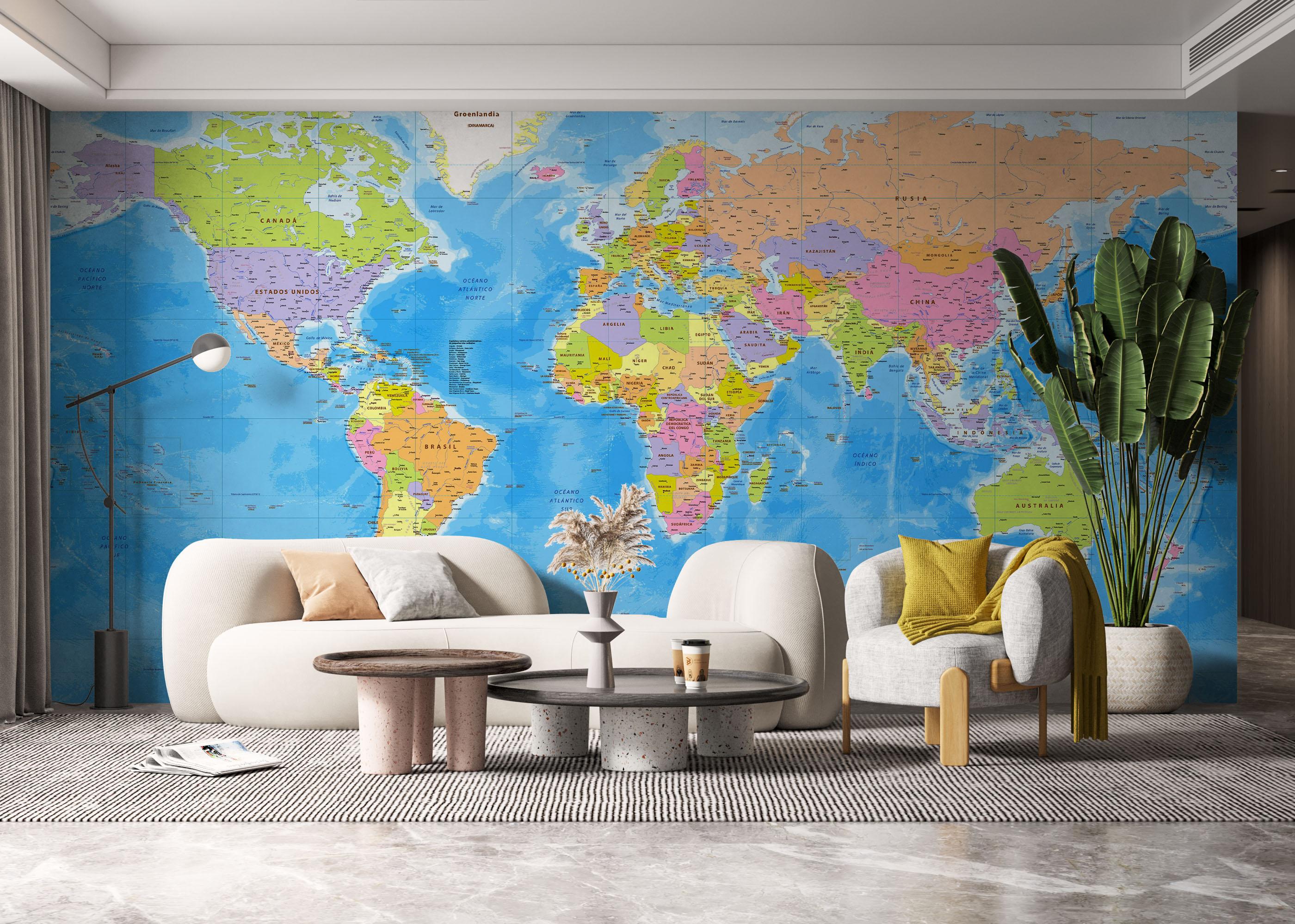 Fototapete Cool World Map mockup 6