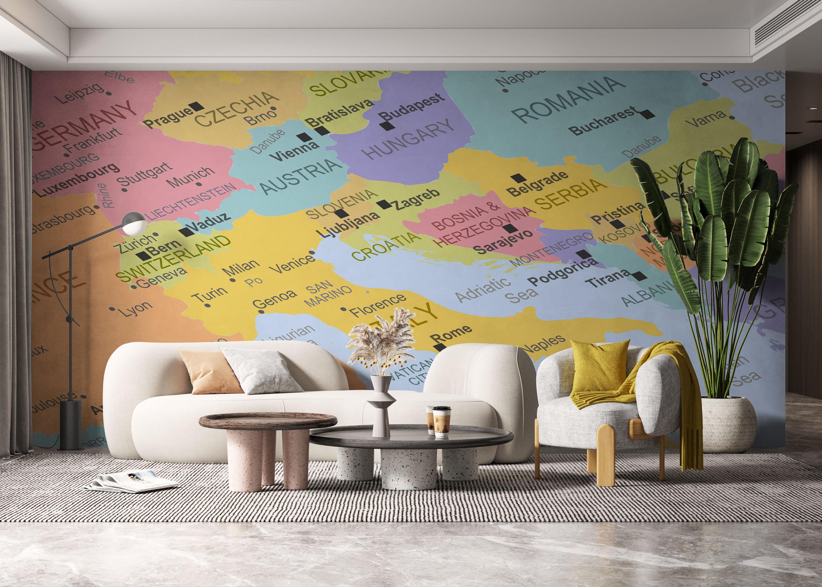 Fototapete Italy Map mockup 6