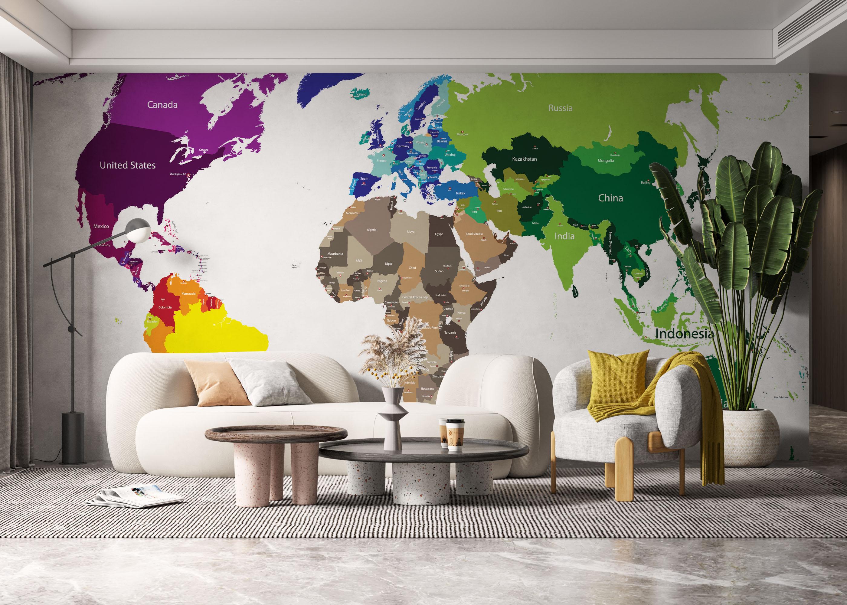 Fototapete Nice Colors Map mockup 6