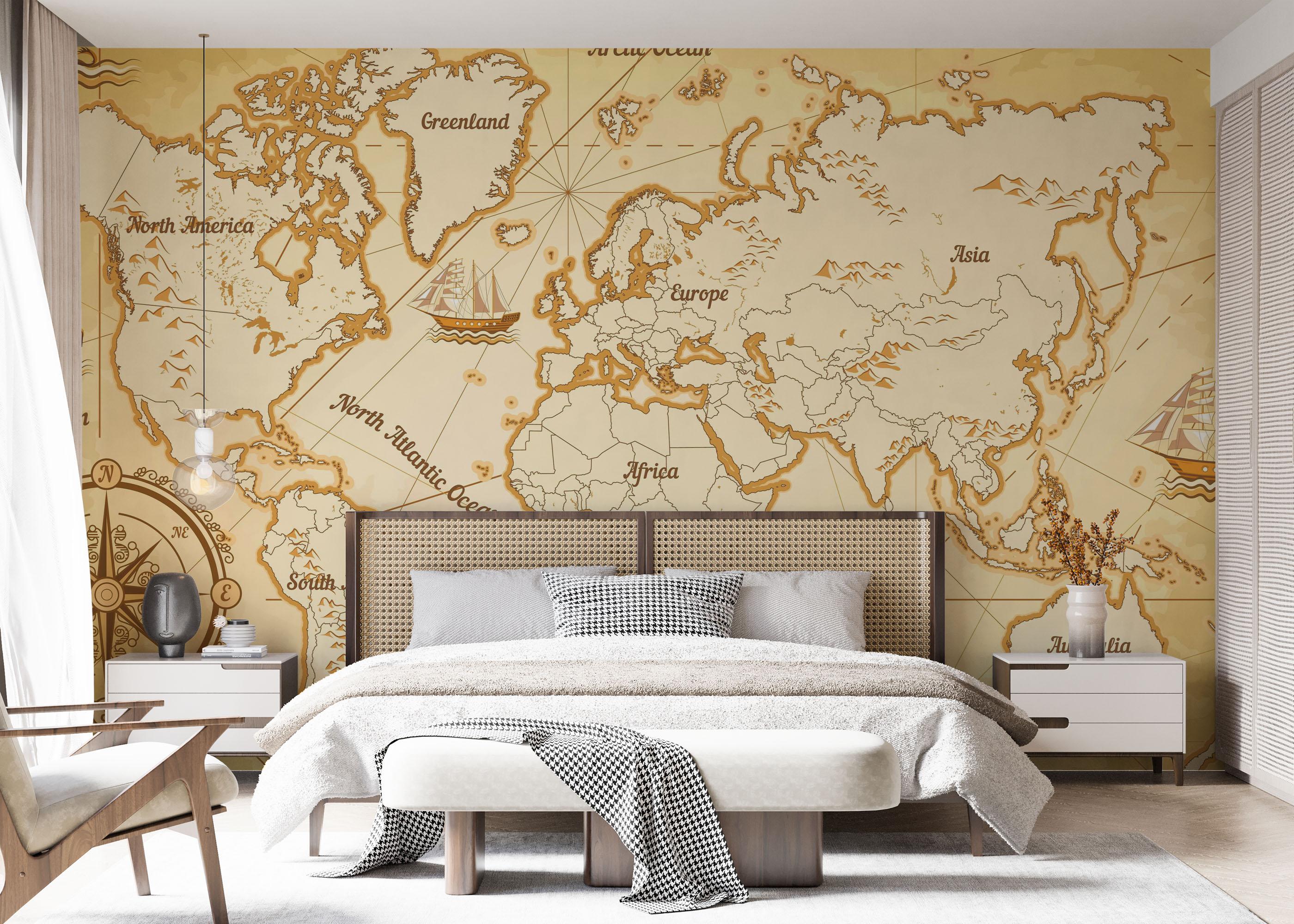 Fototapete Big Yellow Map mockup 7