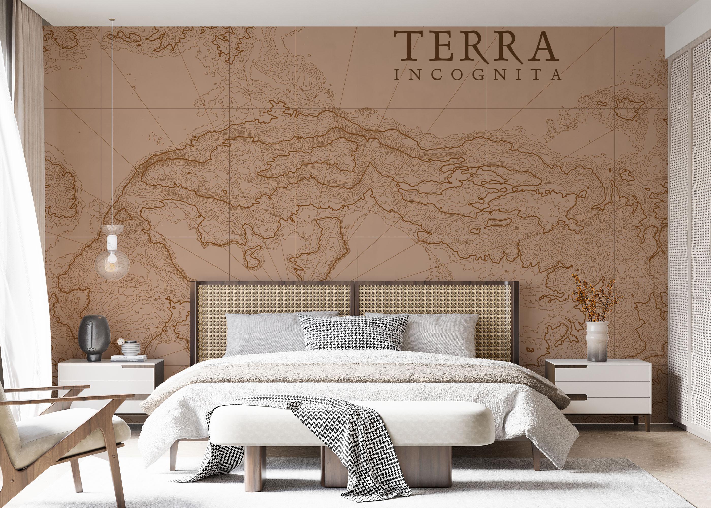 Fototapete Brown Pink Map mockup 7