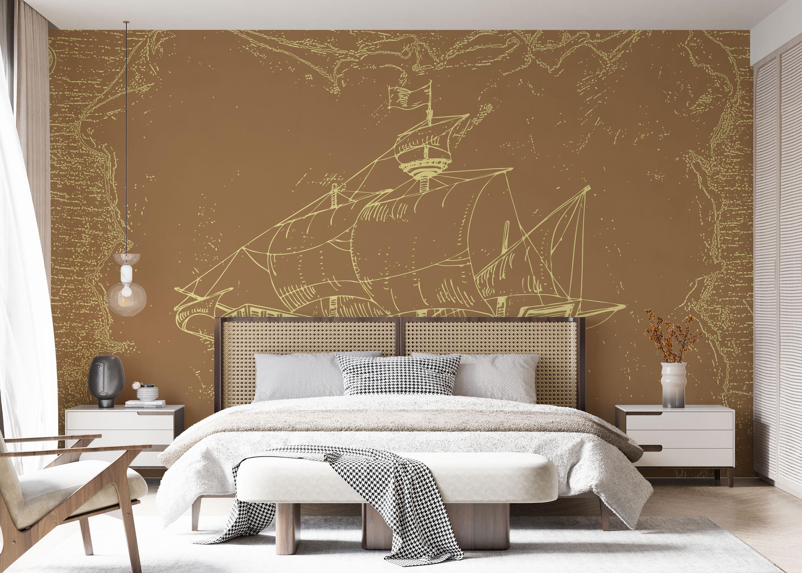 Fototapete Caravel Map mockup 7