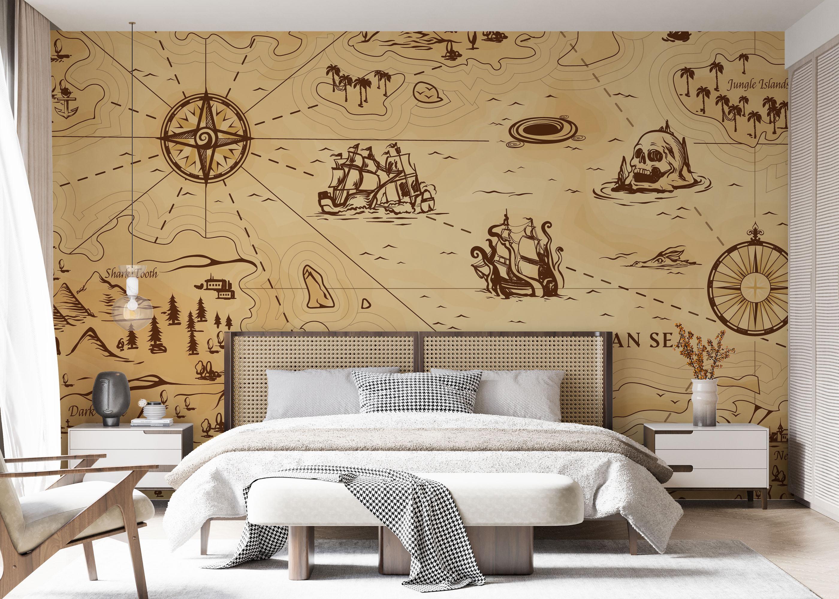 Fototapete Caribean Sea Map mockup 7