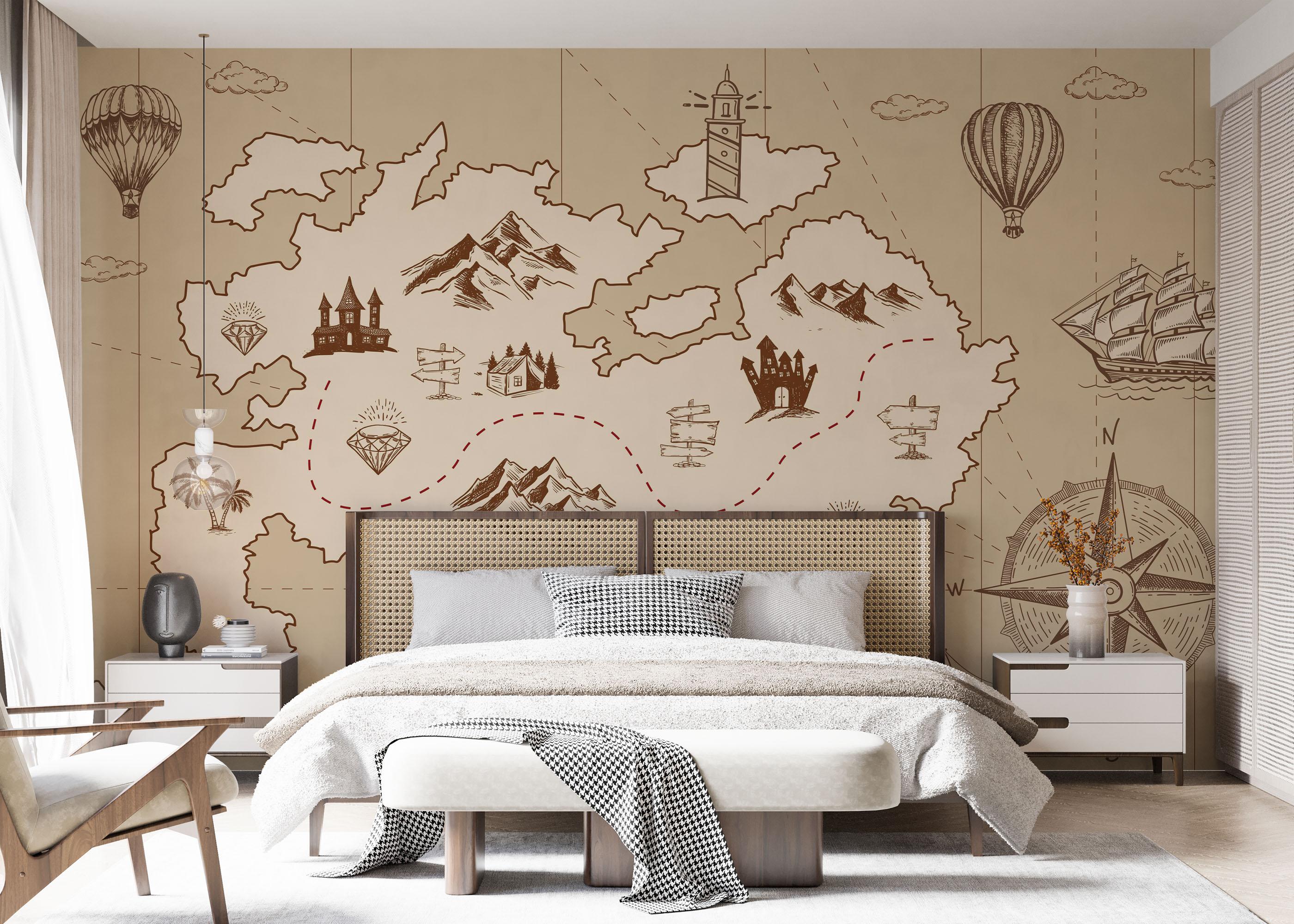 Fototapete Cute Little Map mockup 7