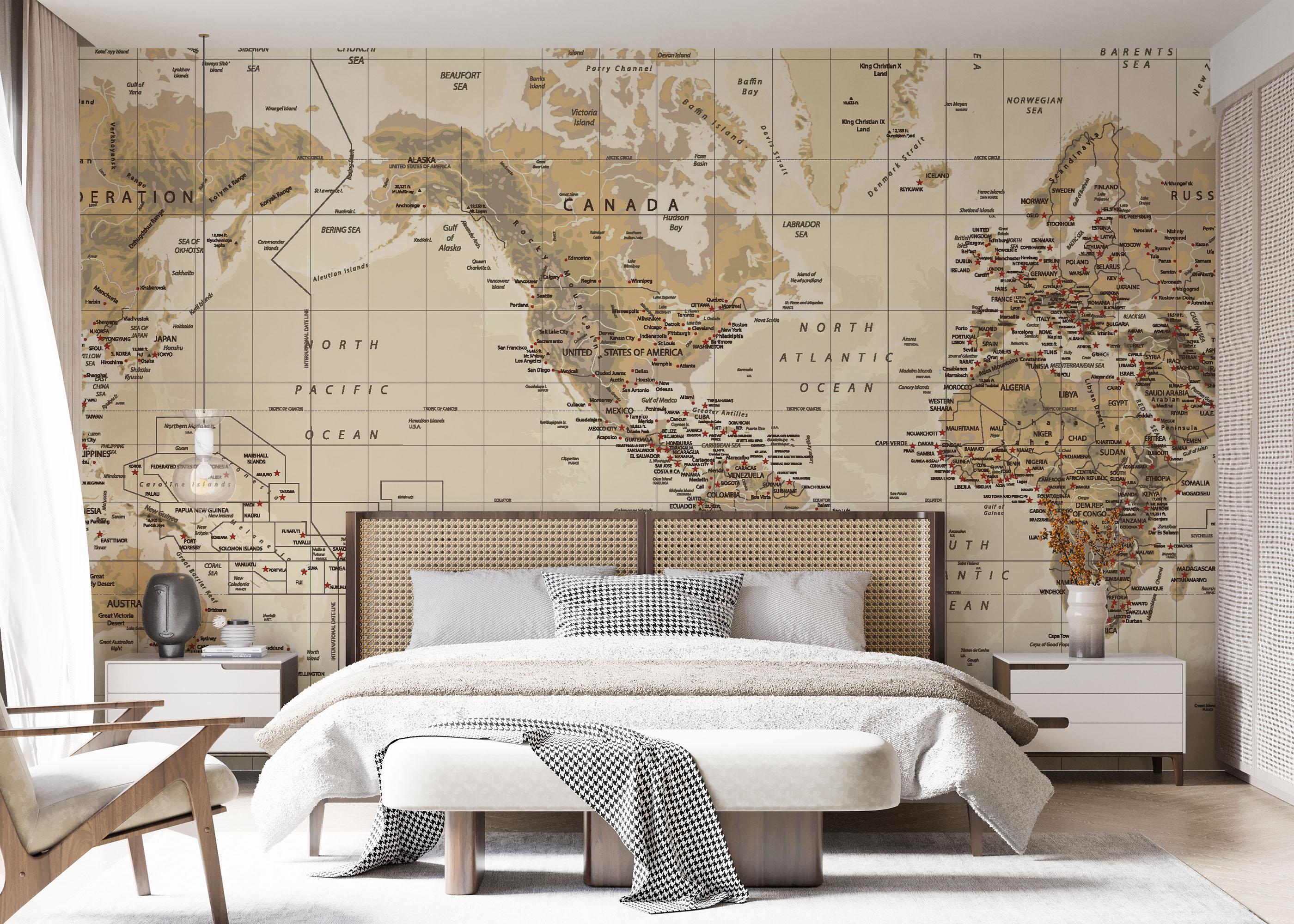 Fototapete Details Old Map mockup 7