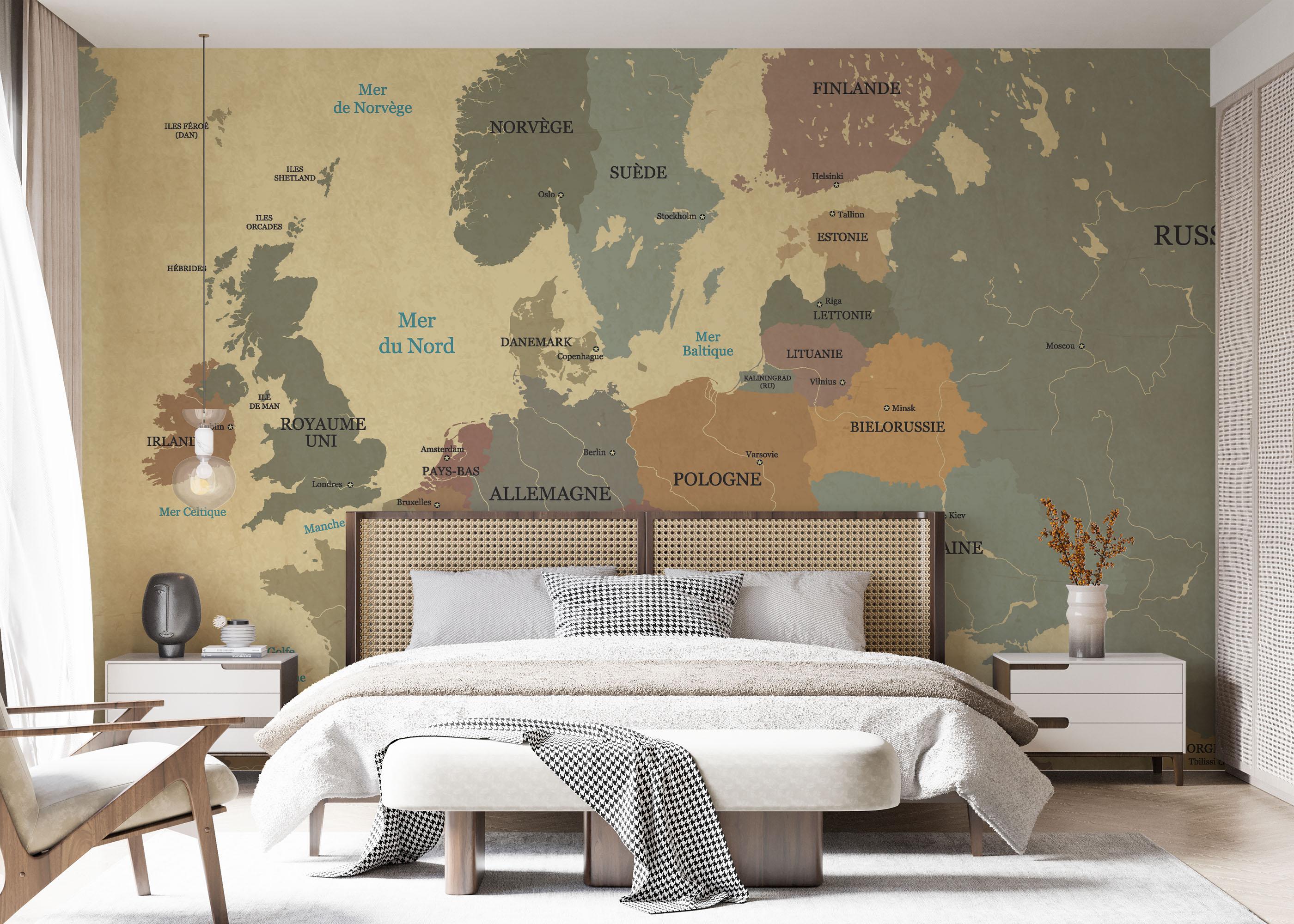 Fototapete Europe Vintage Map mockup 7