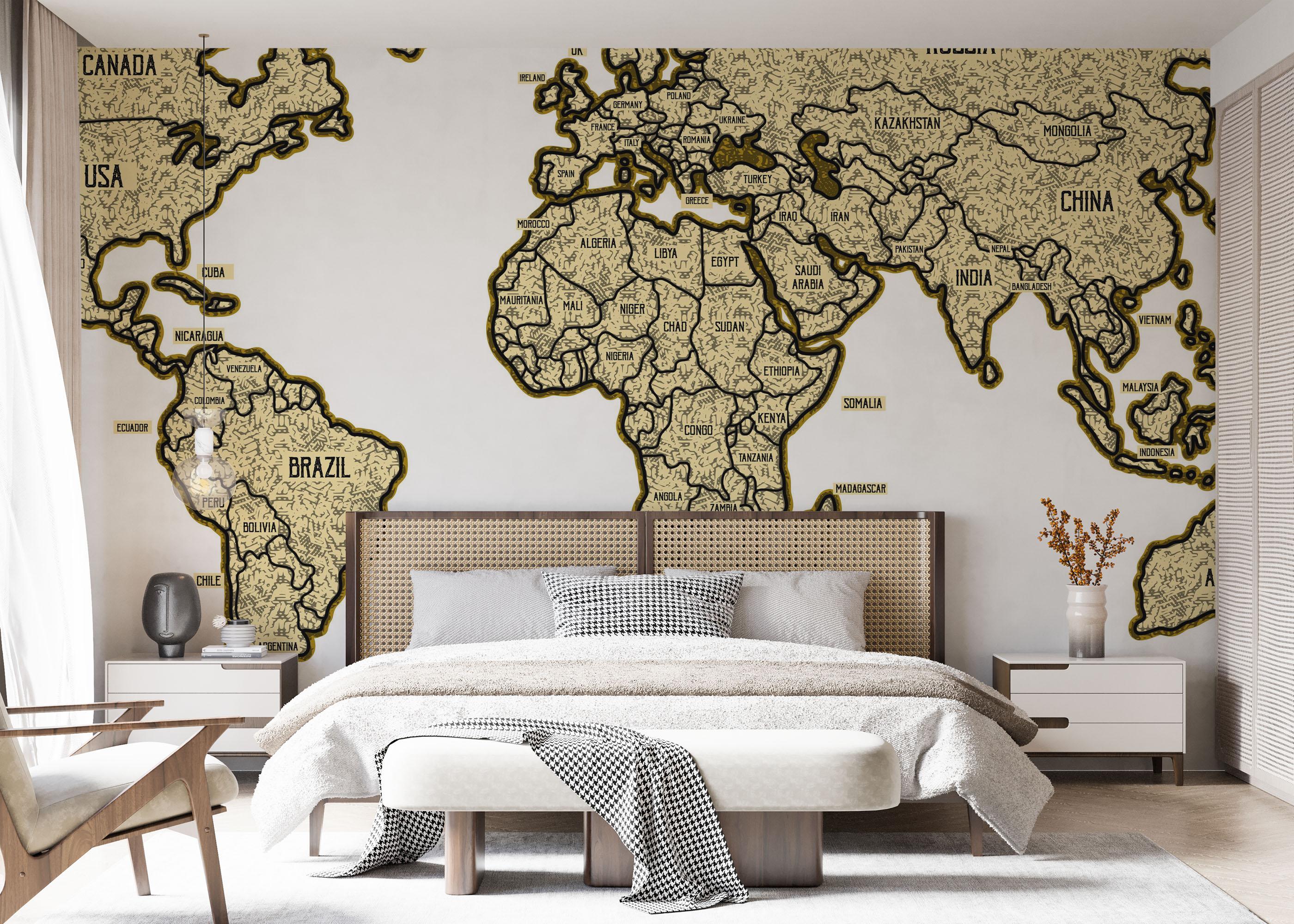Fototapete Map Vintage Engraved mockup 7