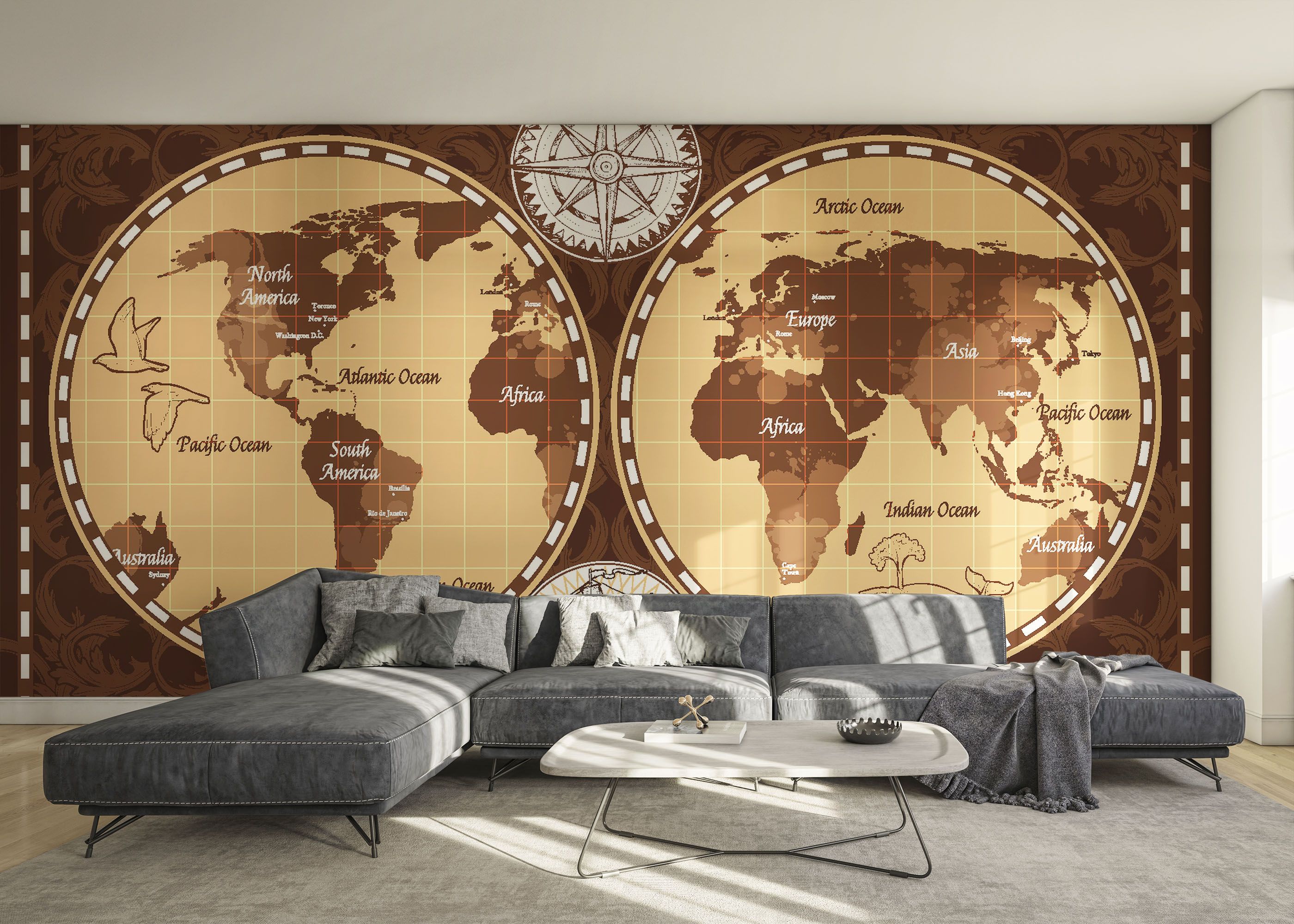 Brown Old Map mockup 0