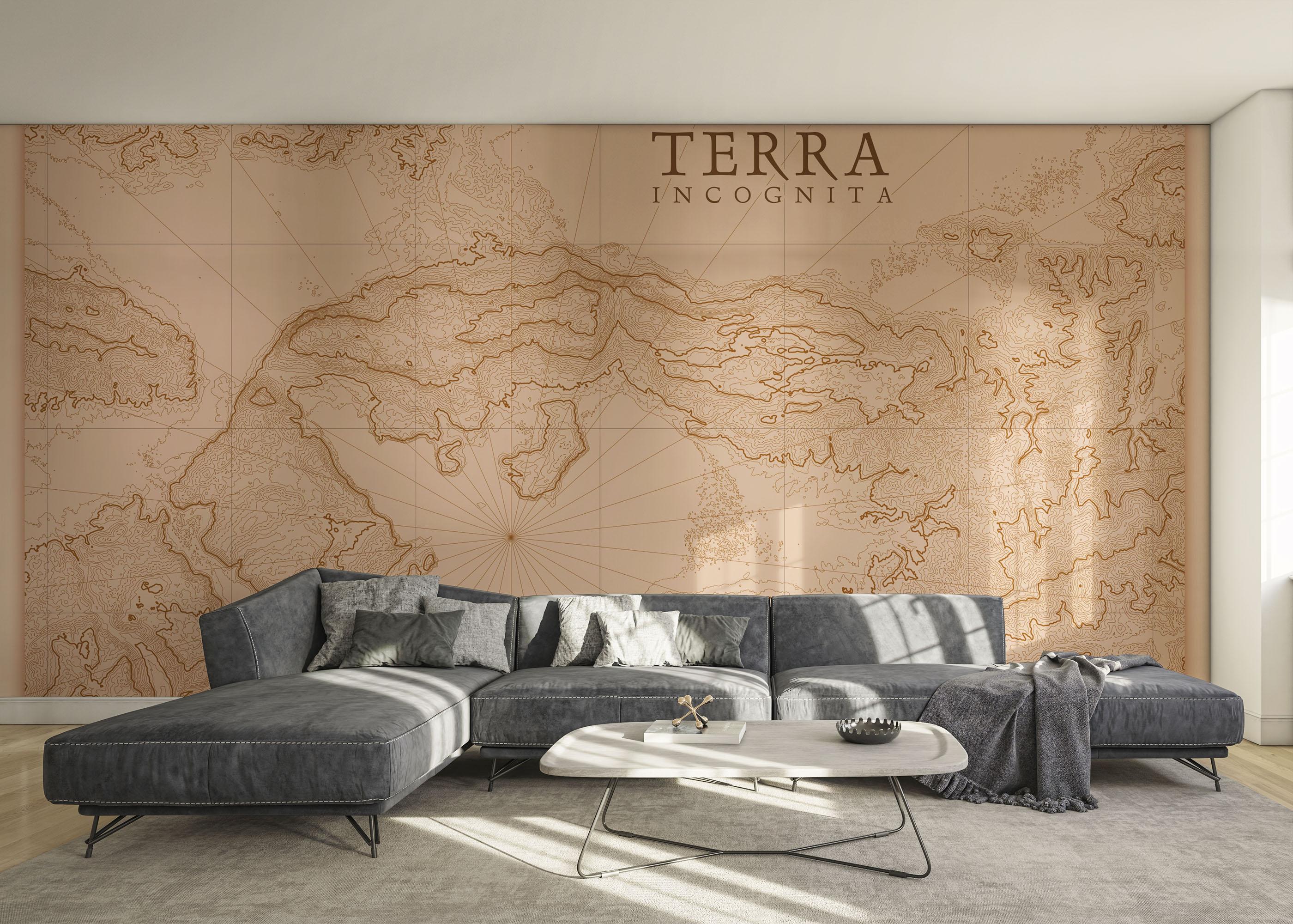 Fototapete Brown Pink Map mockup 0