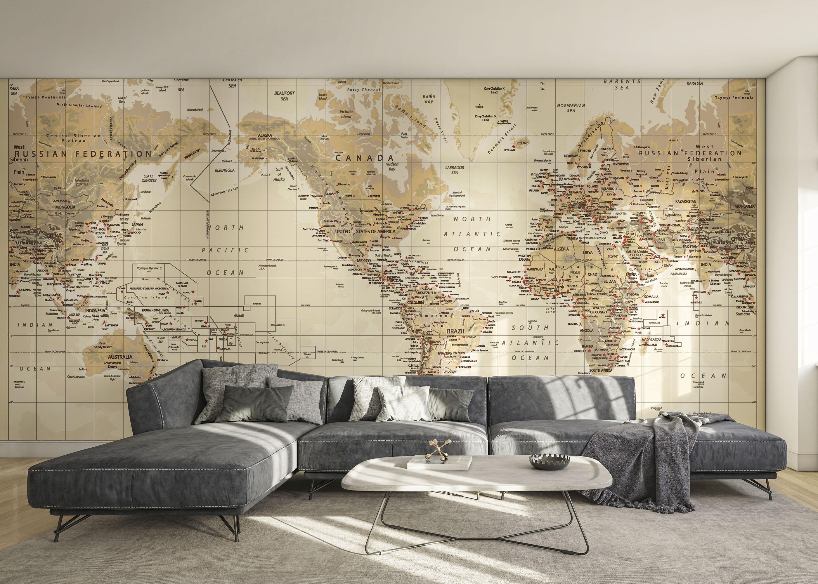 Fototapete Details Old Map mockup 0