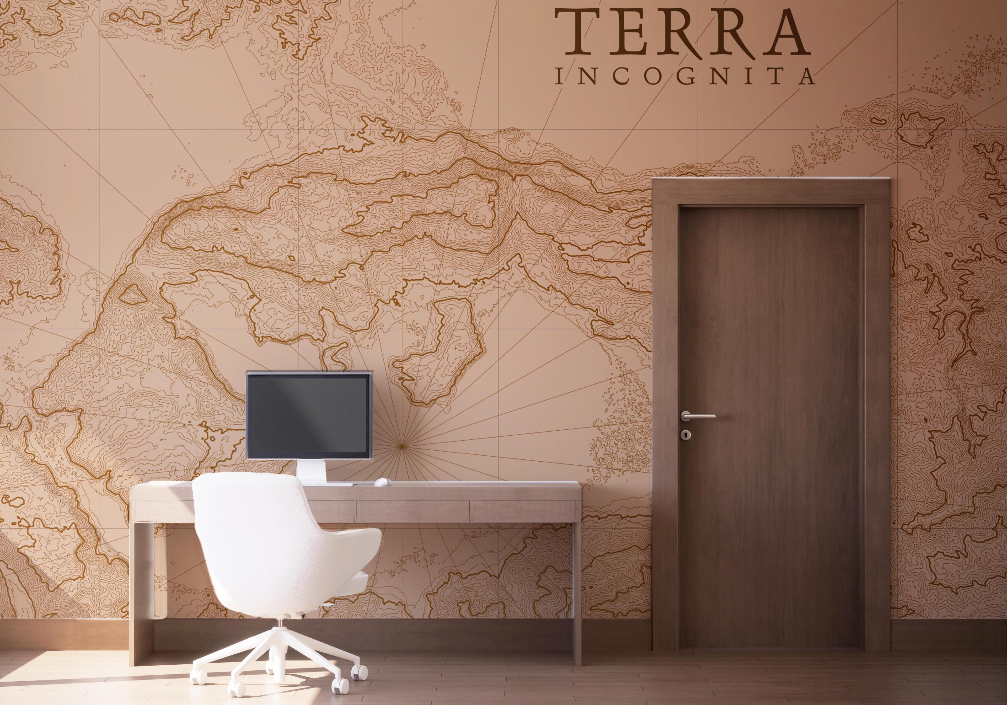 Fototapete Brown Pink Map mockup 1