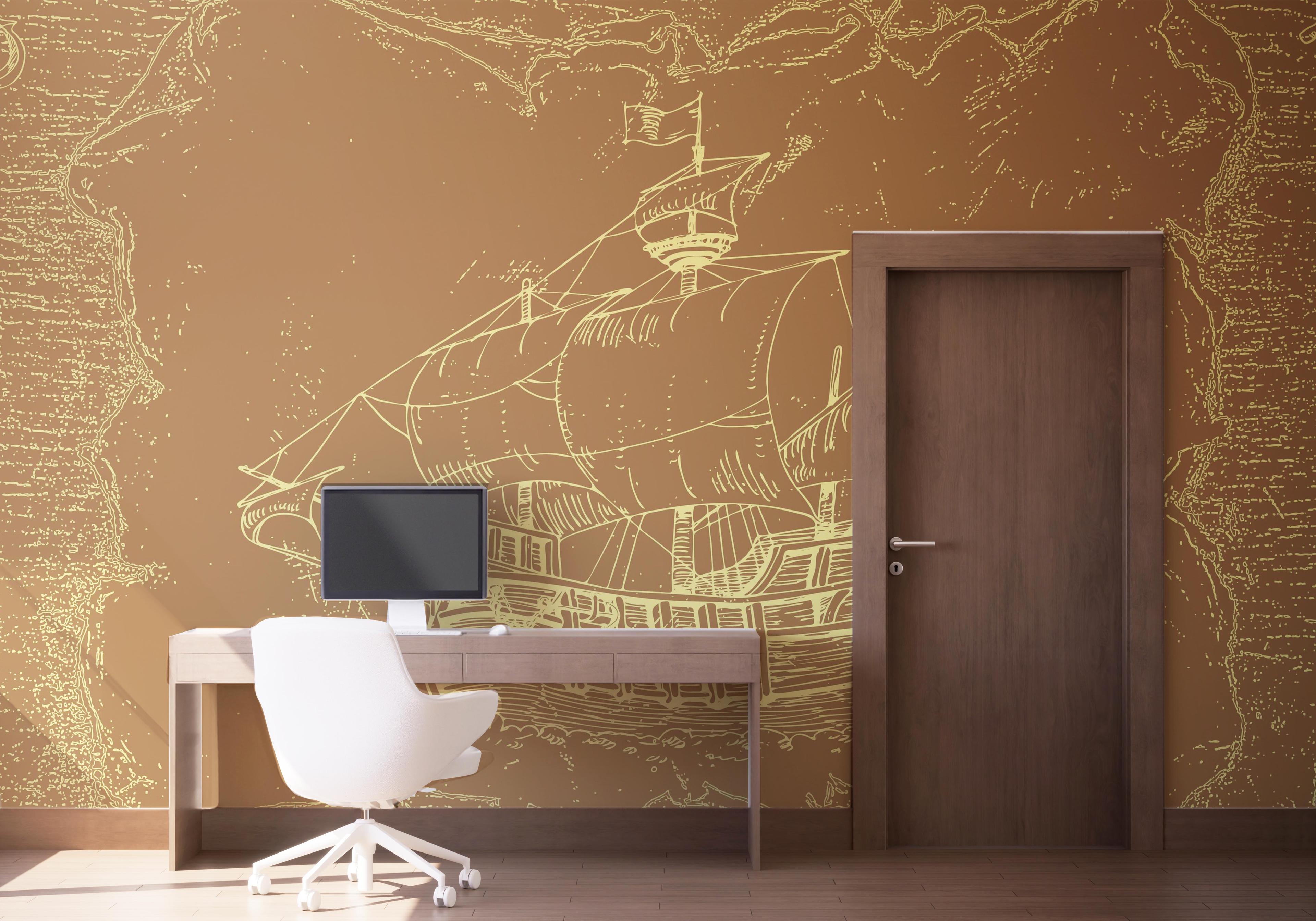 Fototapete Caravel Map mockup 1