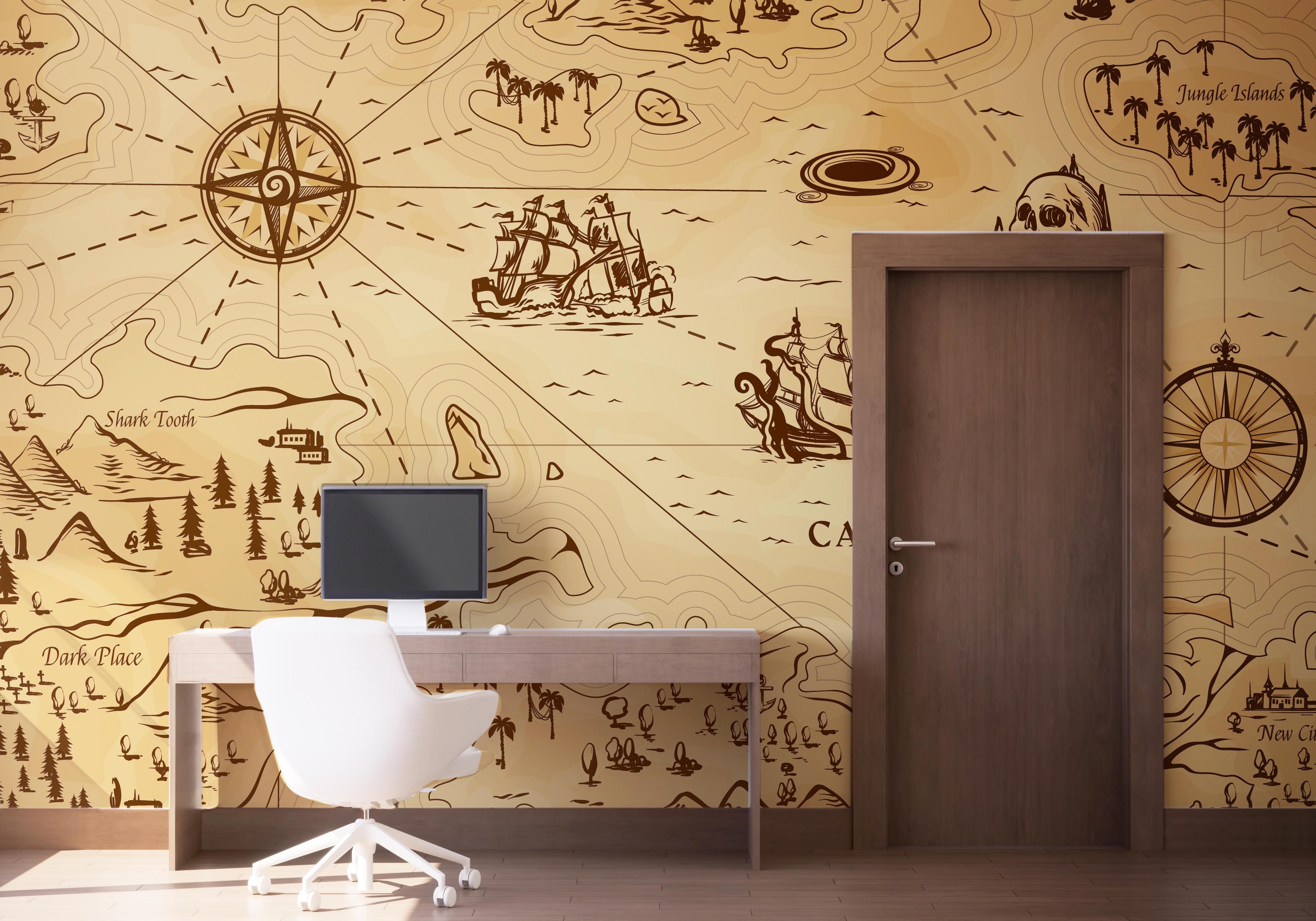 Fototapete Caribean Sea Map mockup 1