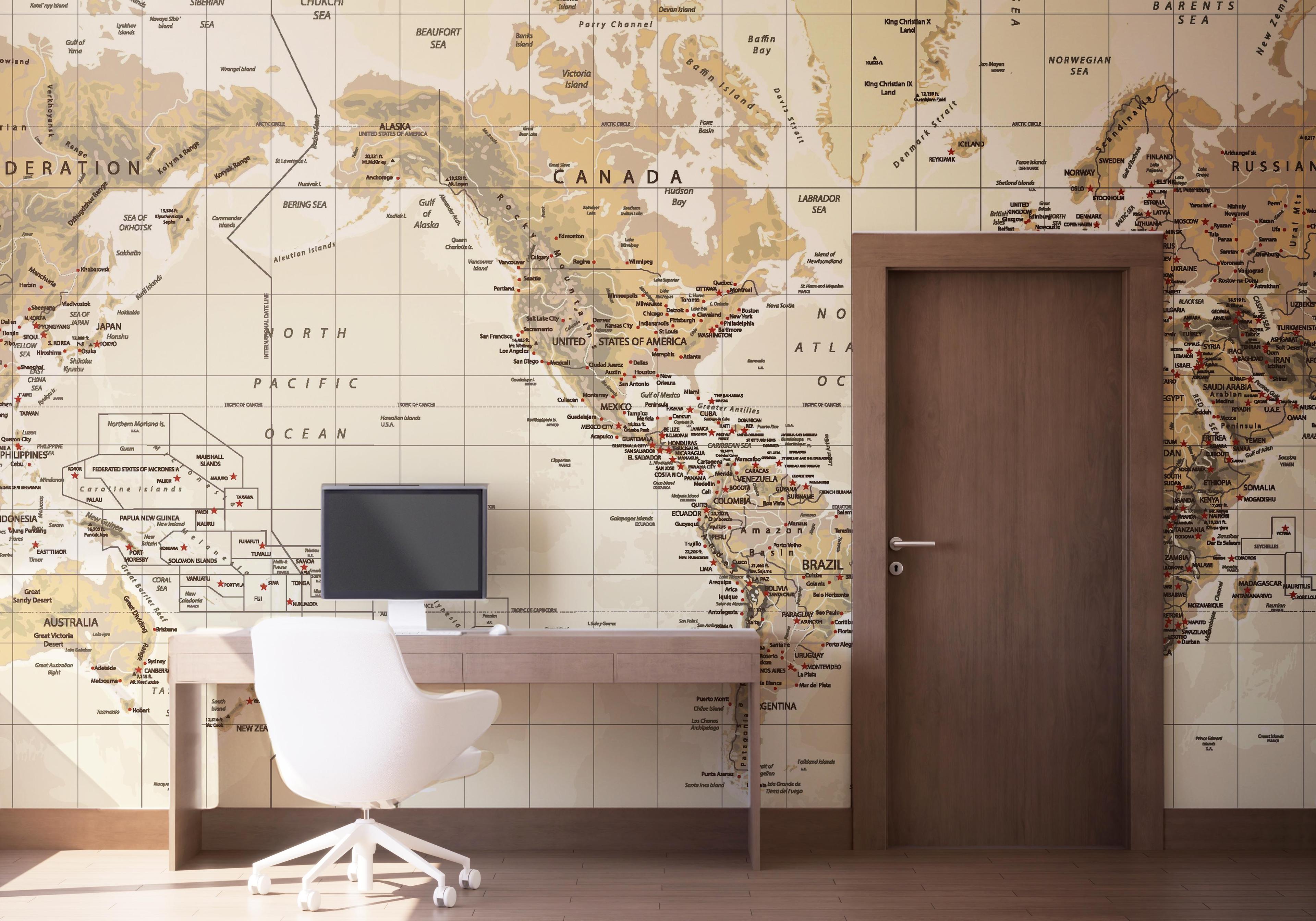 Fototapete Details Old Map mockup 1