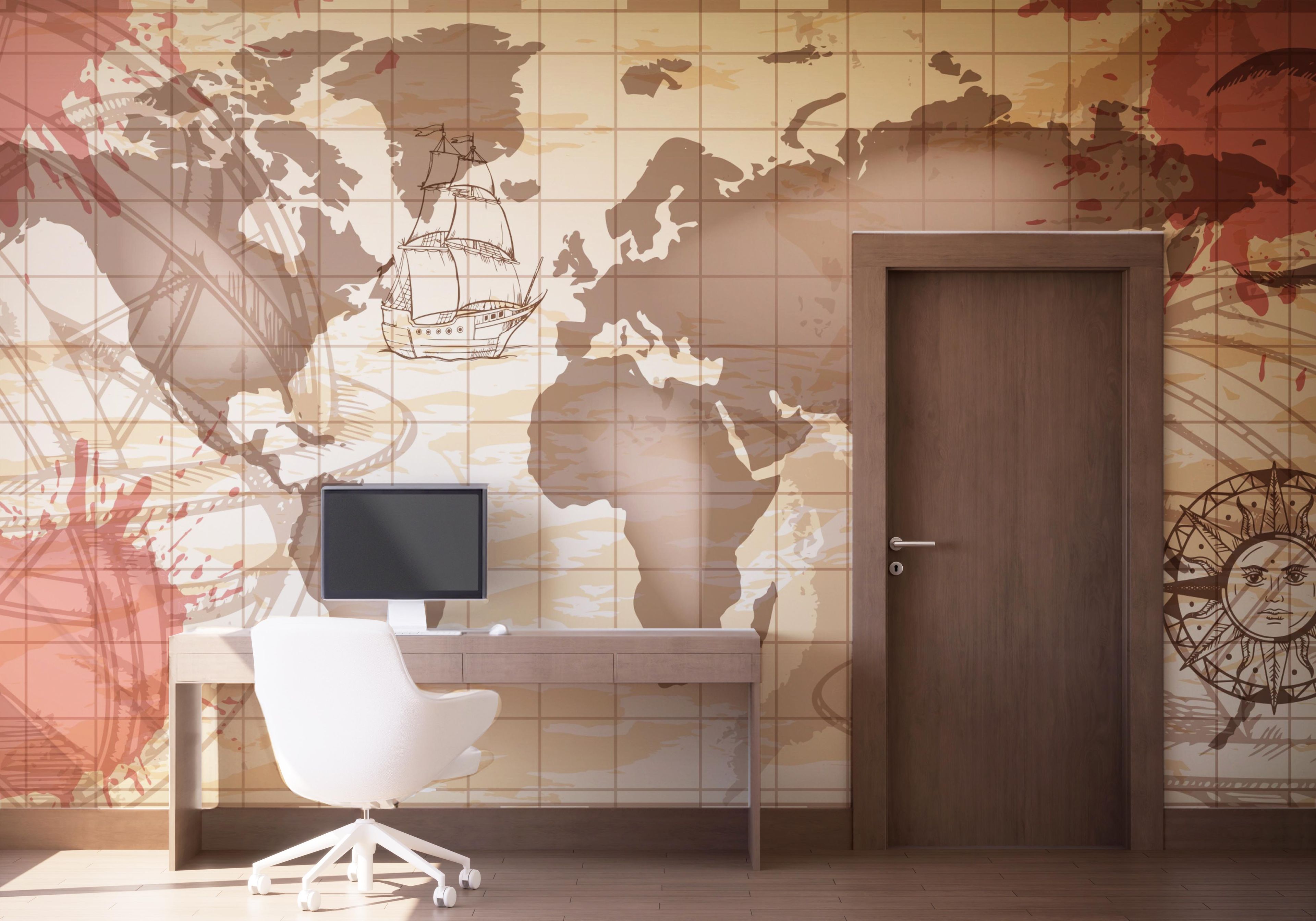 Red Brown Map mockup 1