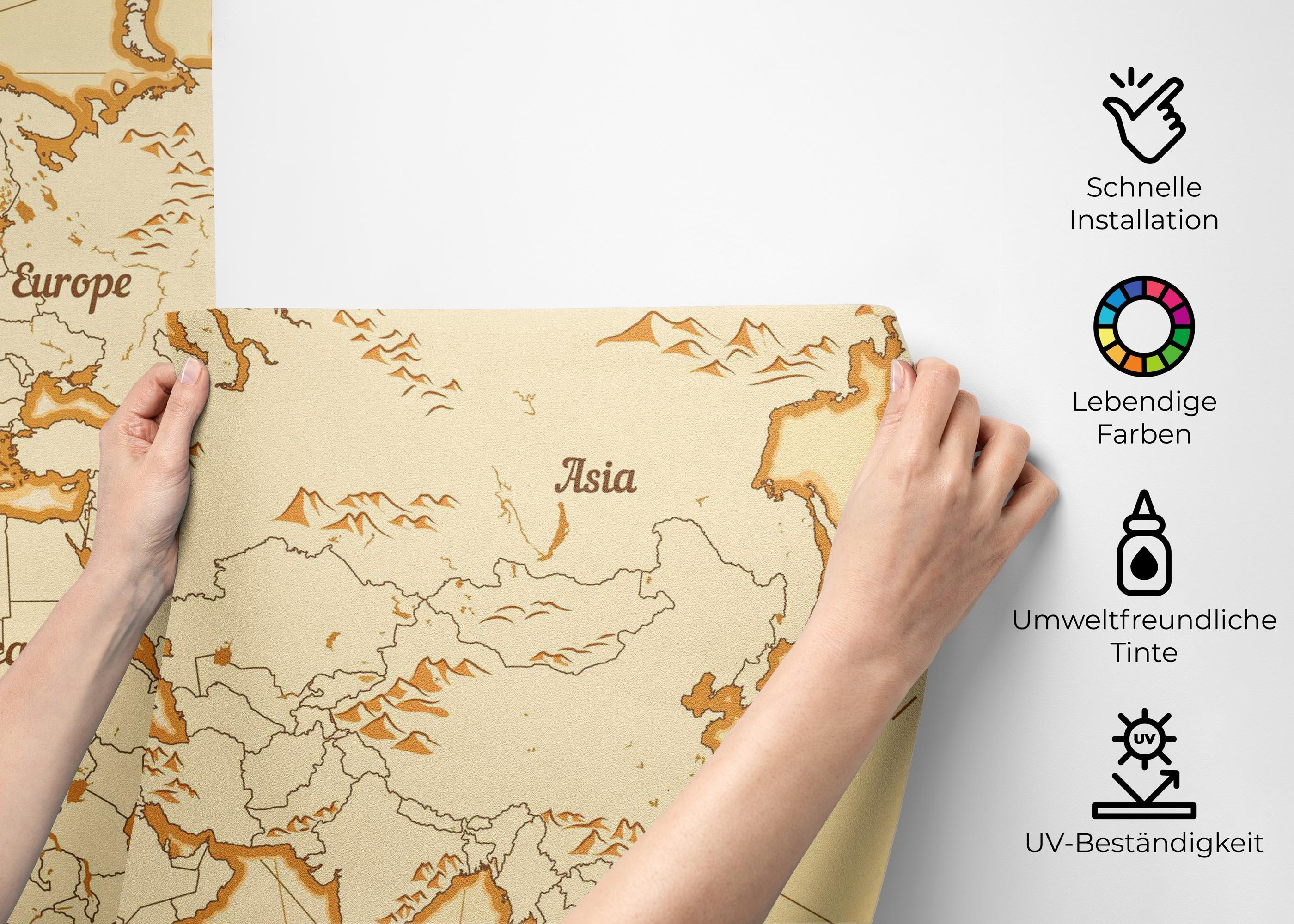 Fototapete Big Yellow Map mockup 2