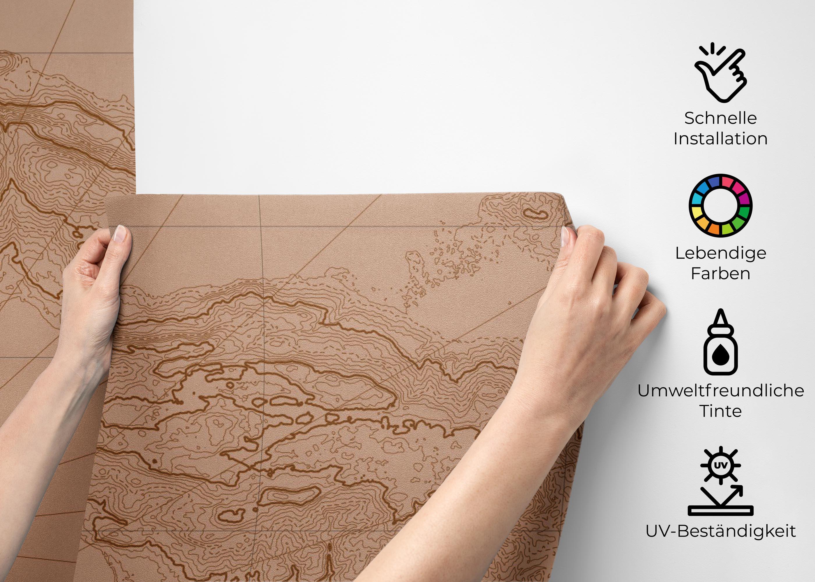 Fototapete Brown Pink Map mockup 2