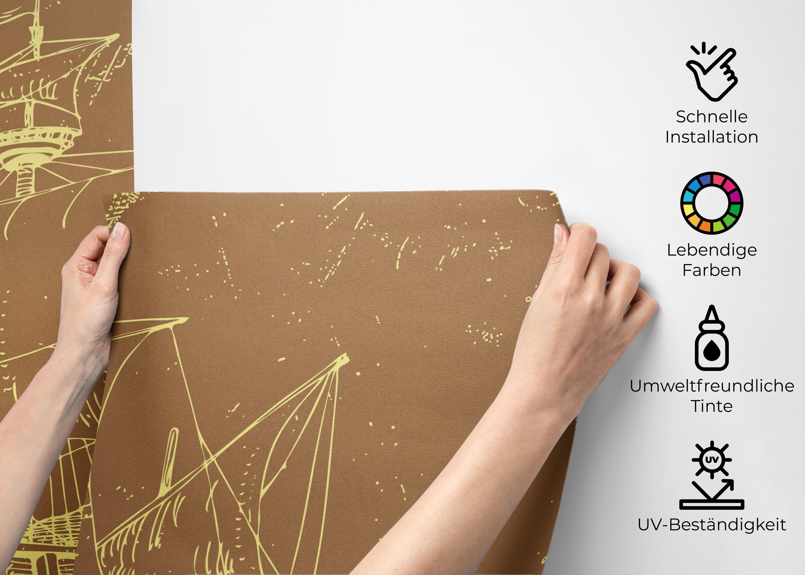 Fototapete Caravel Map mockup 2