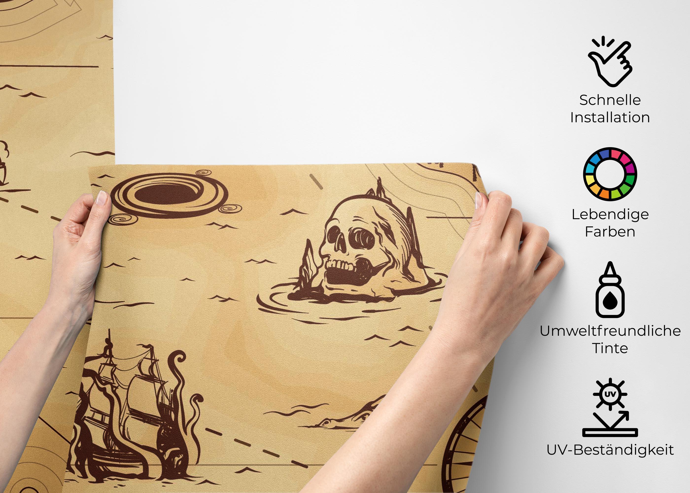 Fototapete Caribean Sea Map mockup 2