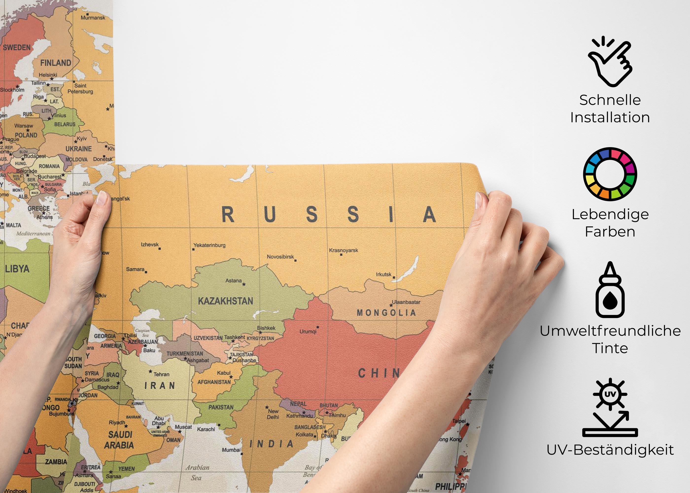 Fototapete Colorful Old Map mockup 2