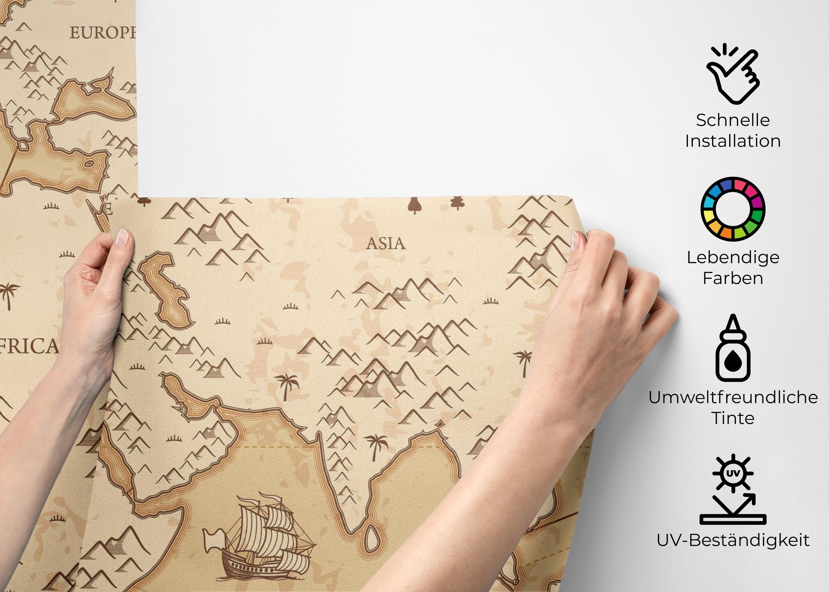 Cream Map Compass mockup 2