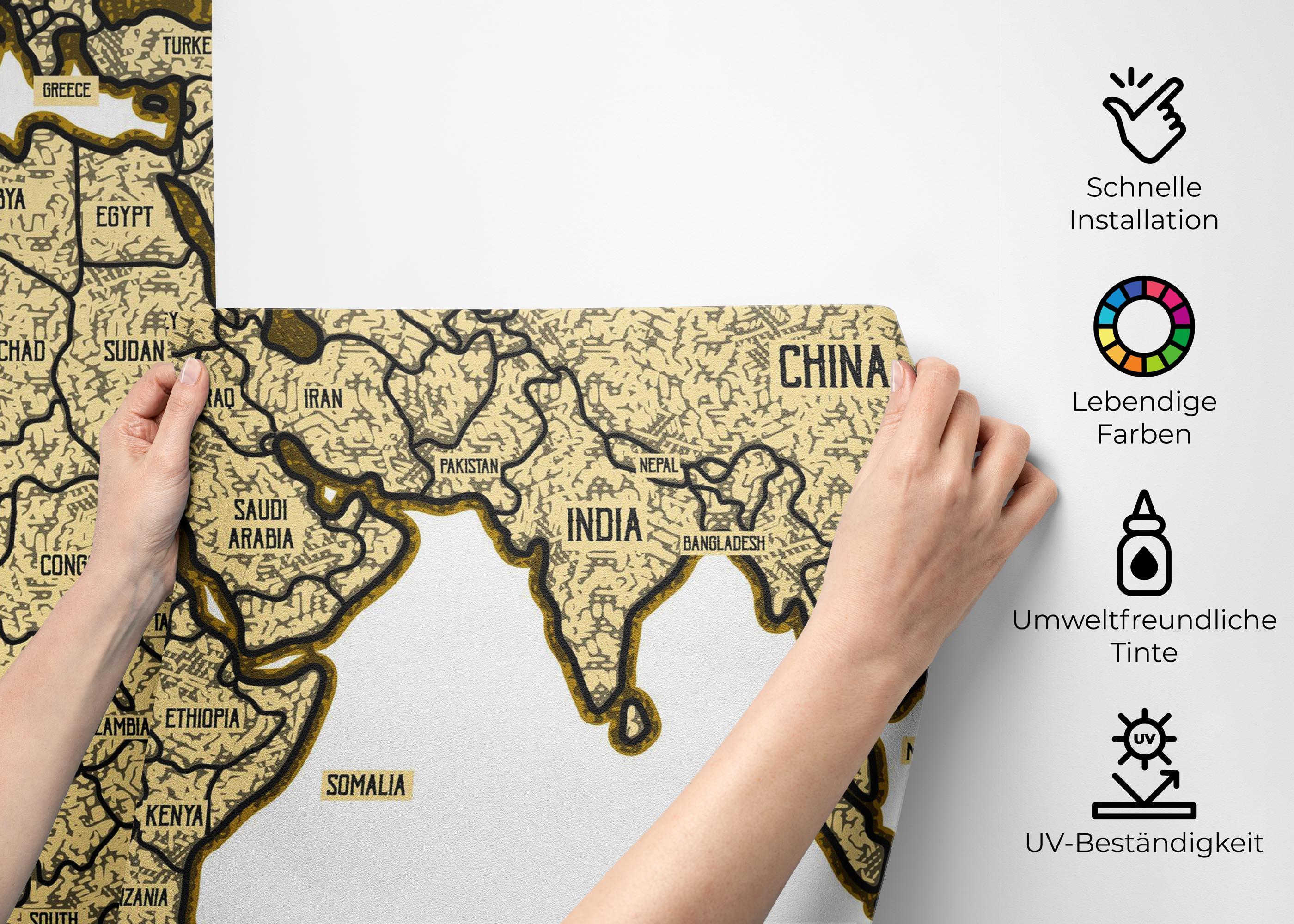 Fototapete Map Vintage Engraved mockup 2