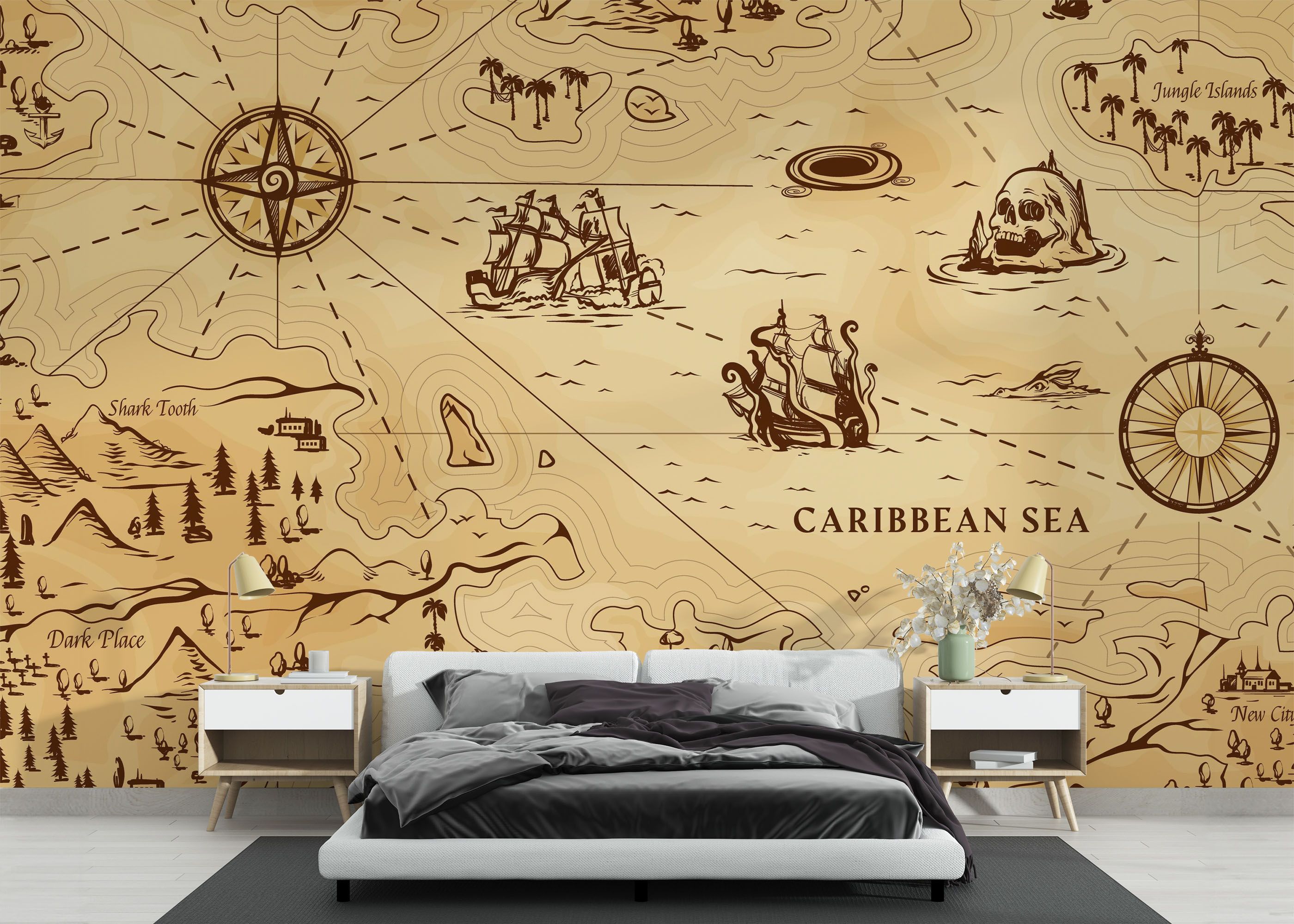 Caribean Sea Map mockup 3