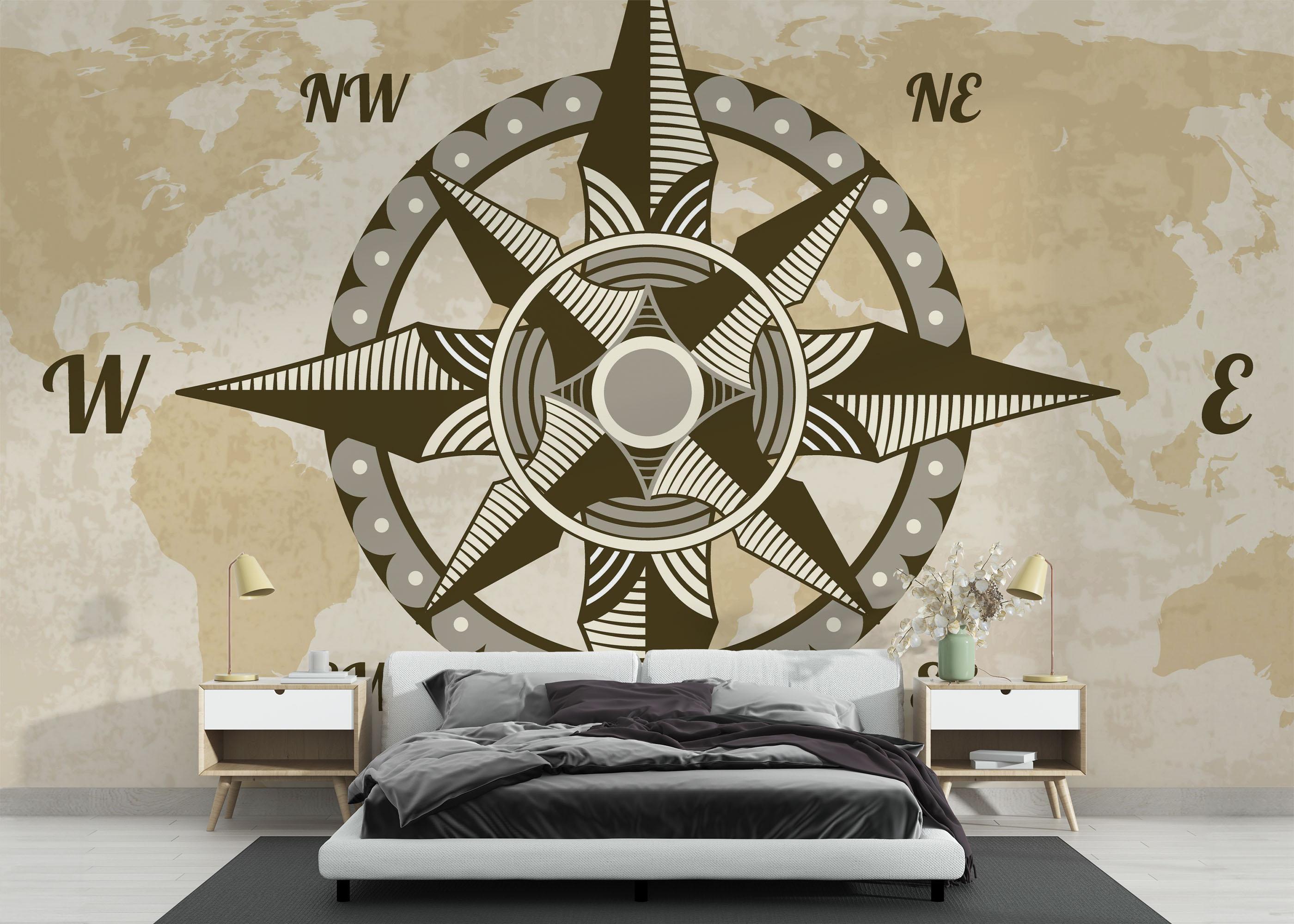 Fototapete Cool Compass mockup 3