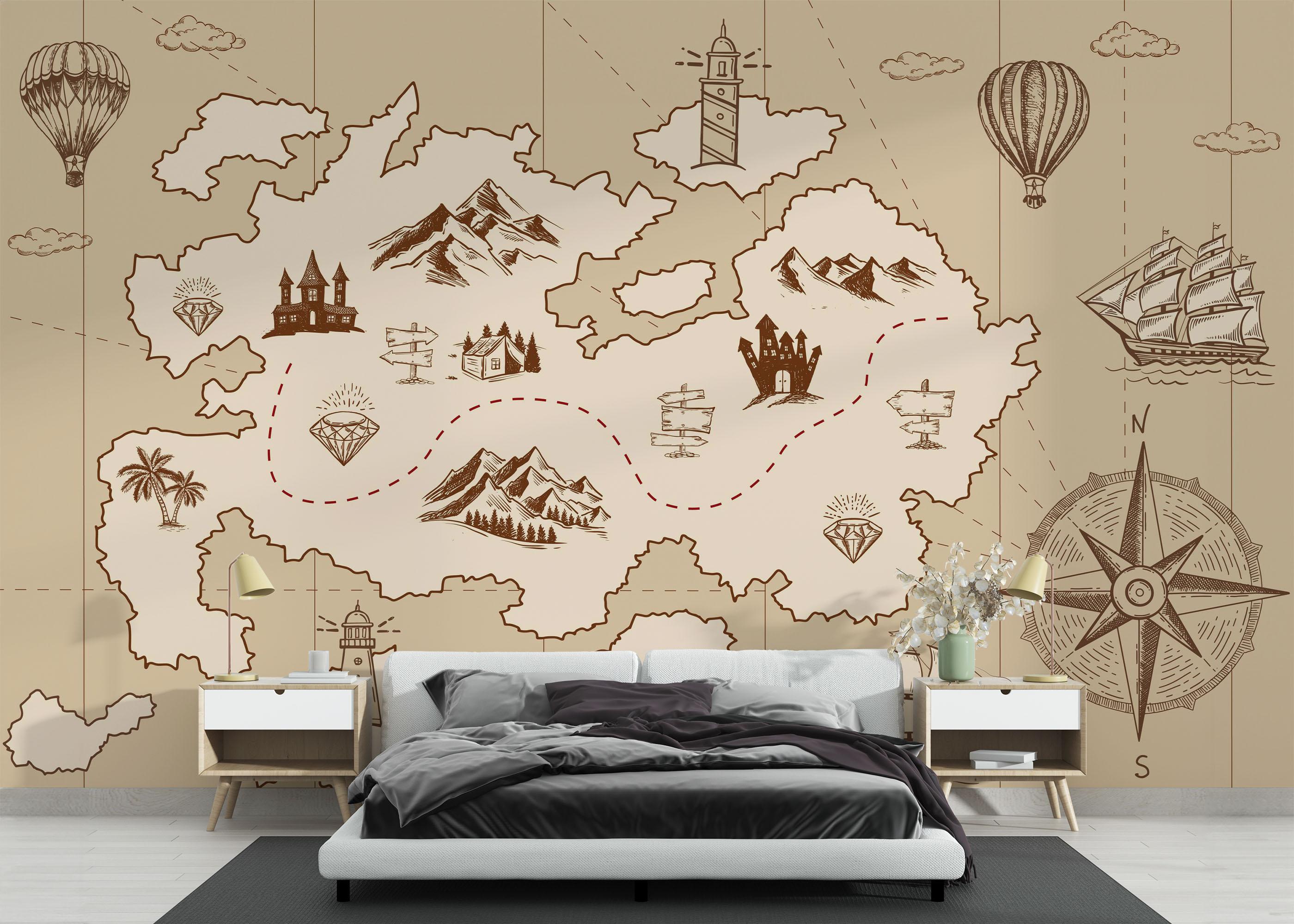Fototapete Cute Little Map mockup 3